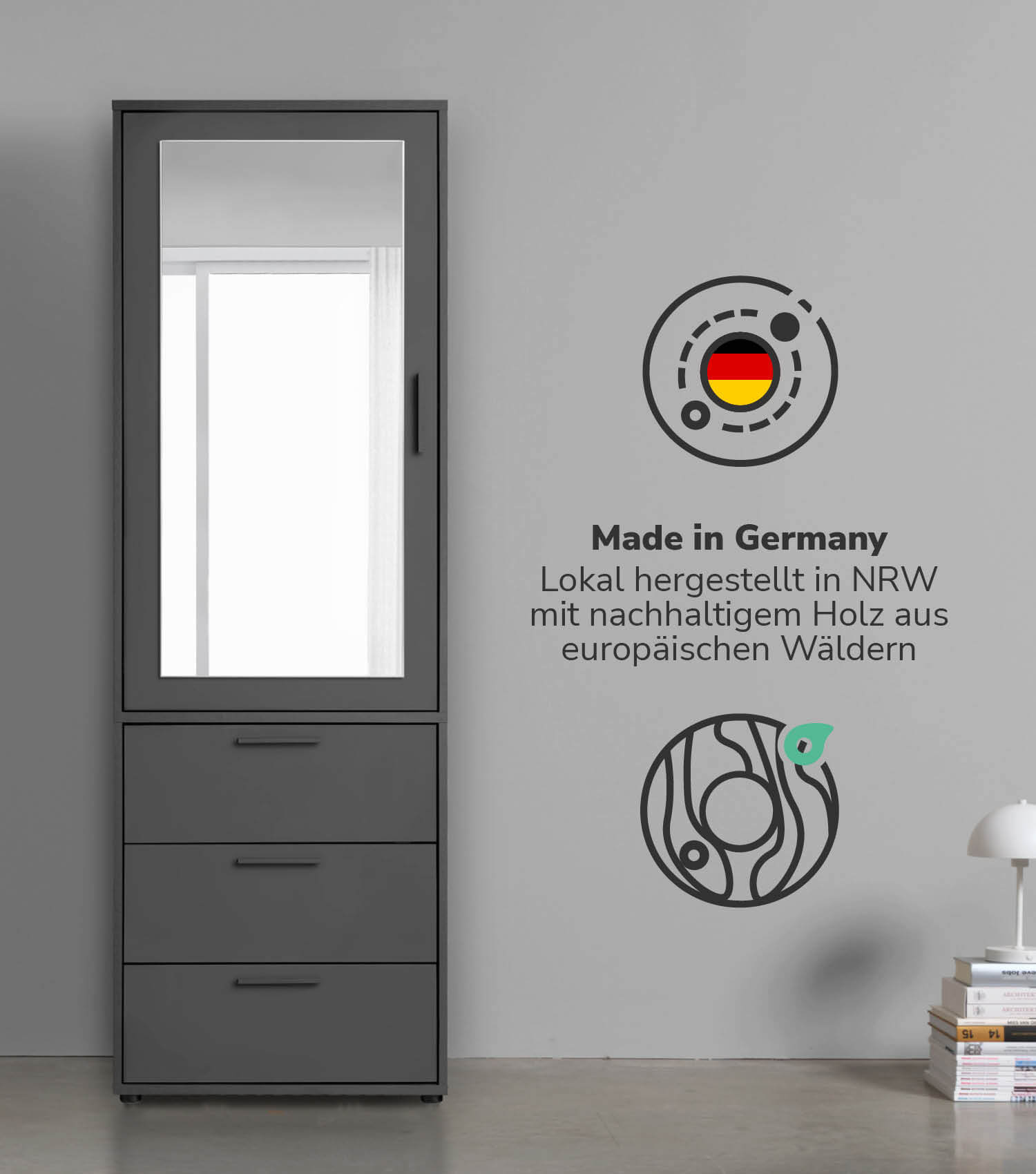 Armoire avec porte miroir, portes miroir, armoire miroir, armoire