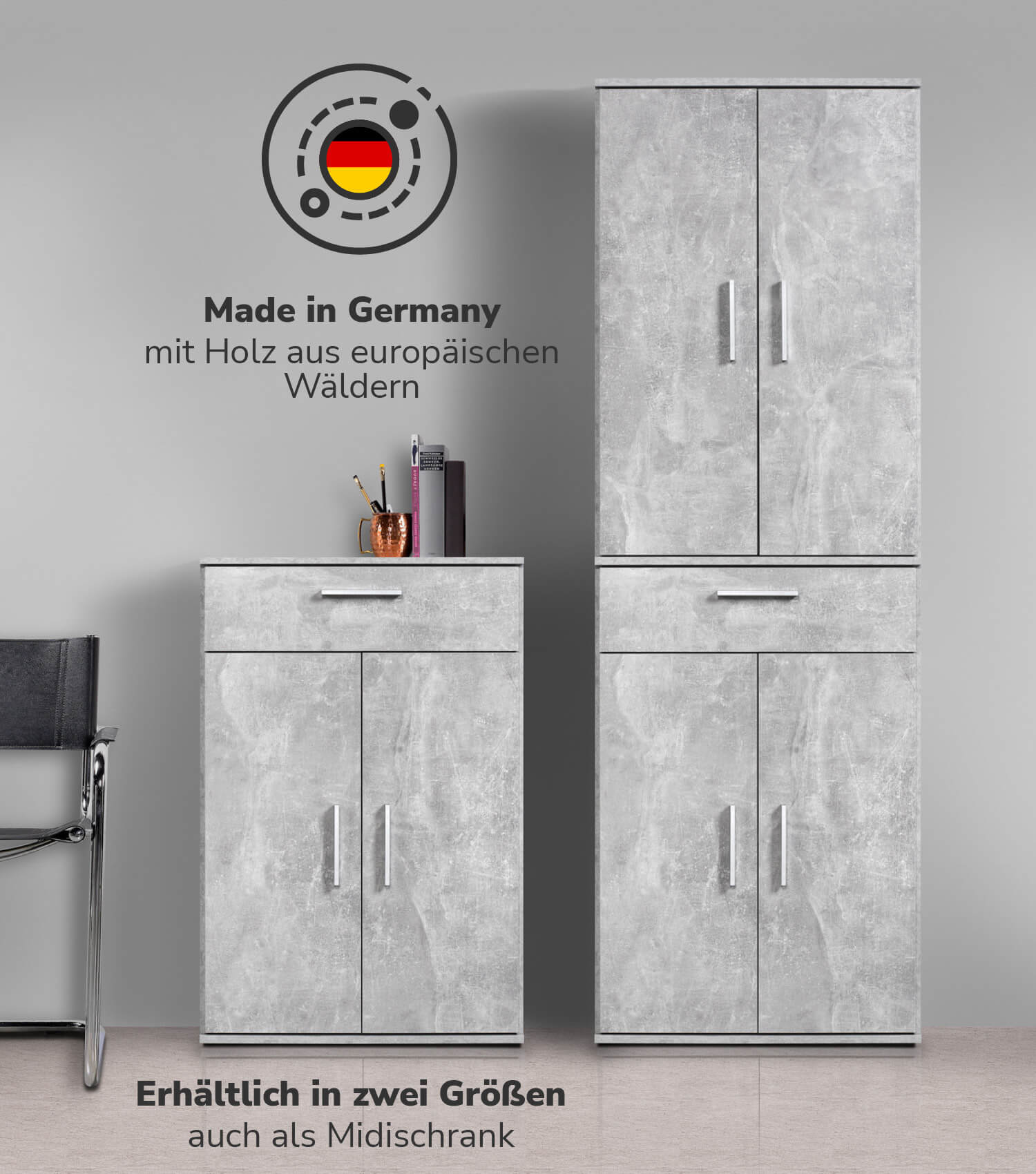 Armoire polyvalente avec tiroirs 'Der Praktische' classeur meuble à chaussures