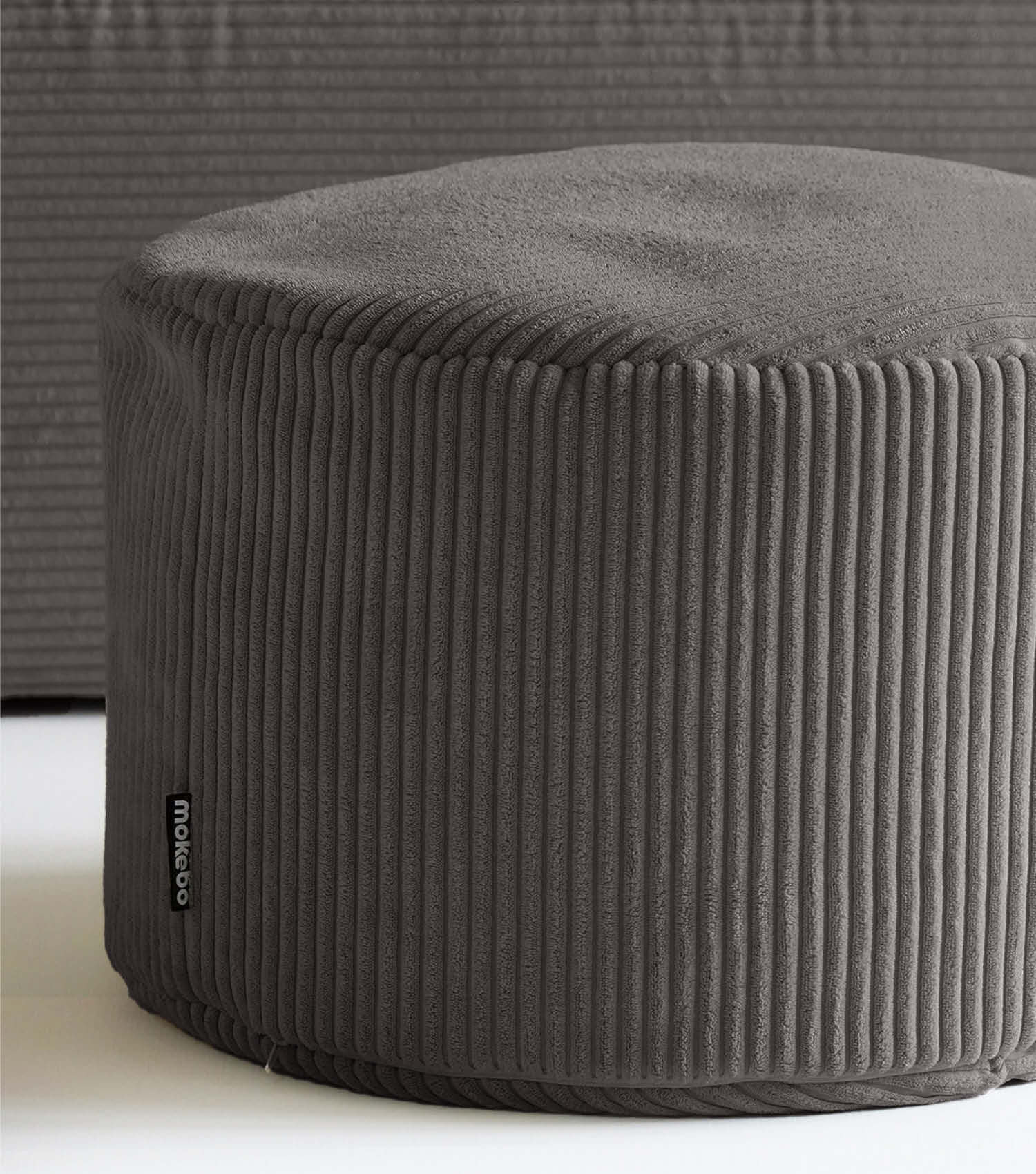 Pouf repose-pieds tabouret assise cube brun anthracite mokebo