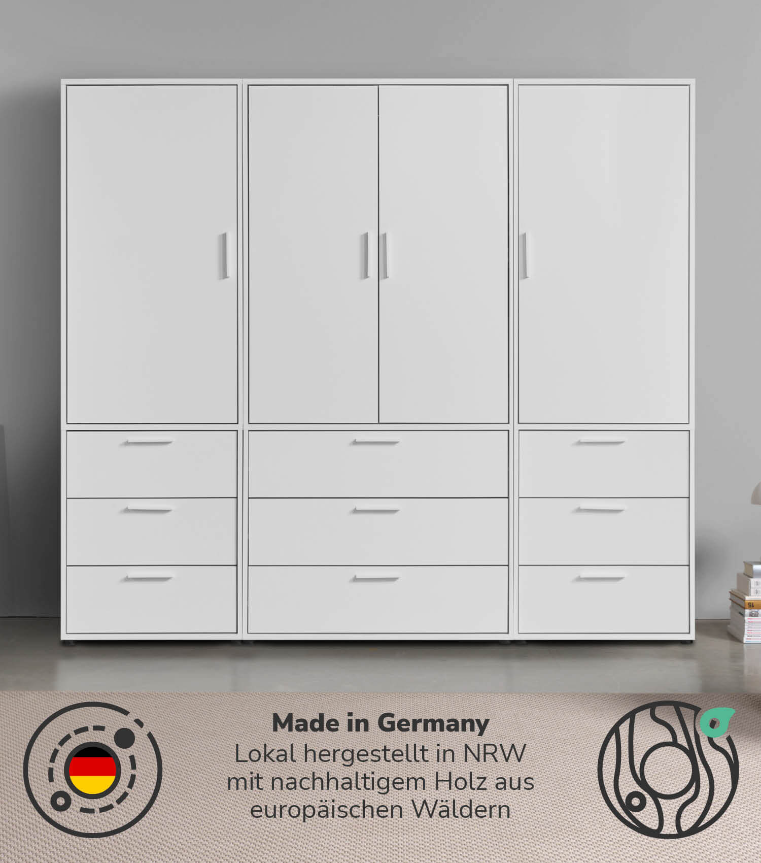Armoire penderie chambre à coucher couloir blanc