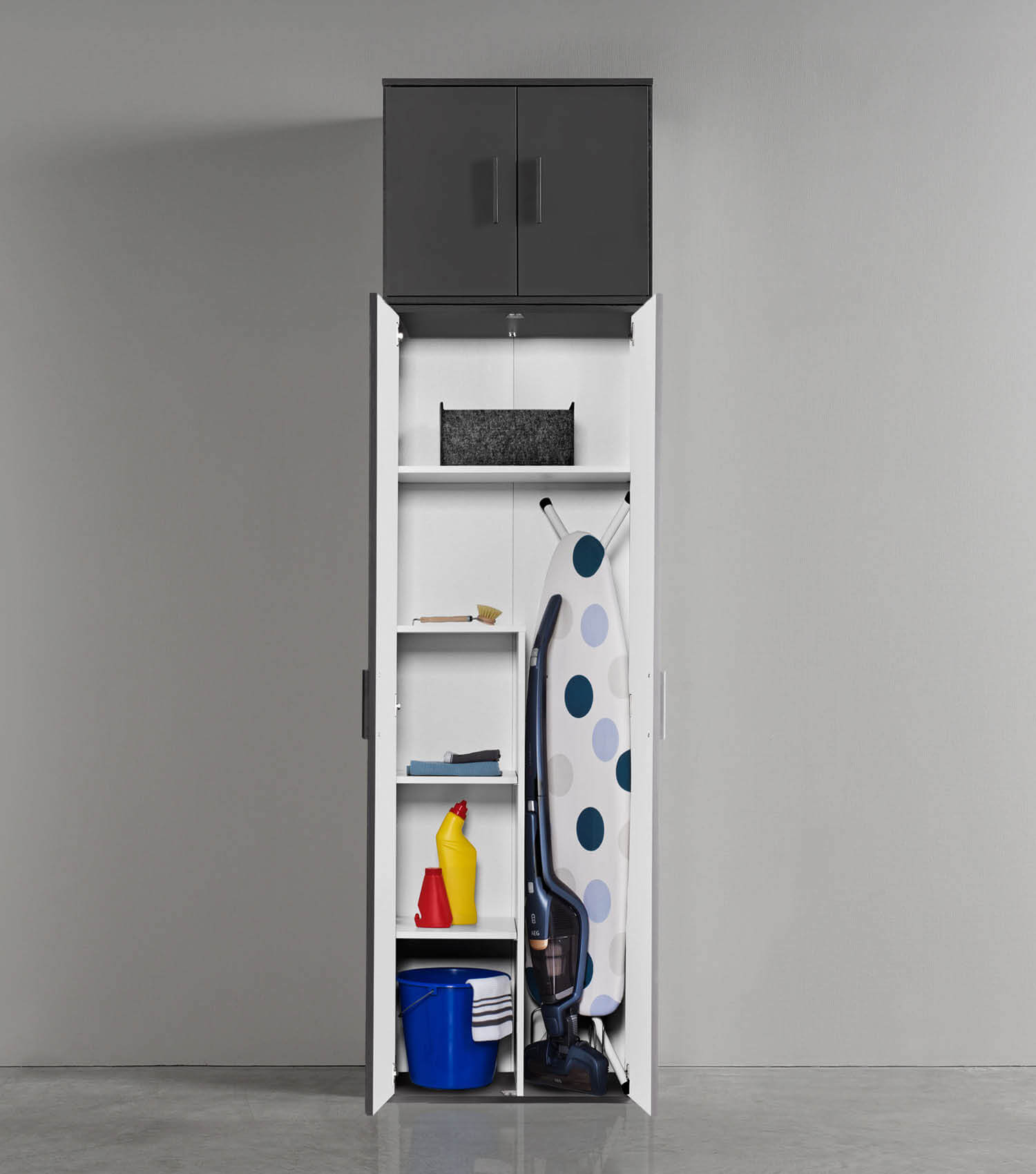Armoire polyvalente haute range-chaussures placard d'entrée meuble de rangement