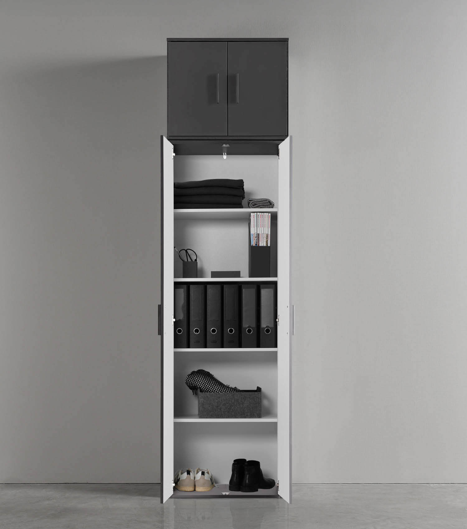 Armoire polyvalente haute, meuble à chaussures, armoire d'entrée, rangement