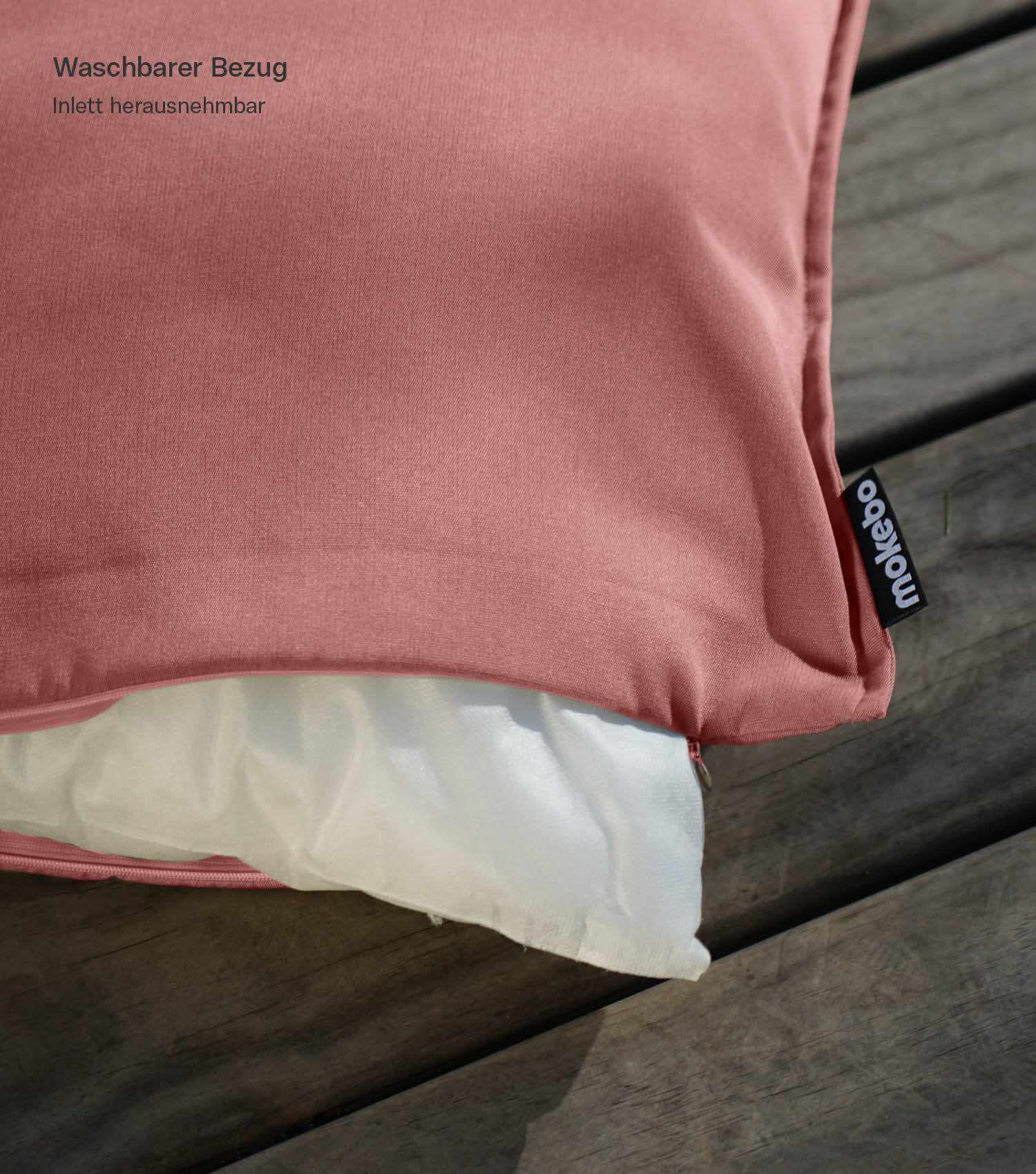 Housse de coussin d'extérieur imperméable, couleur corail