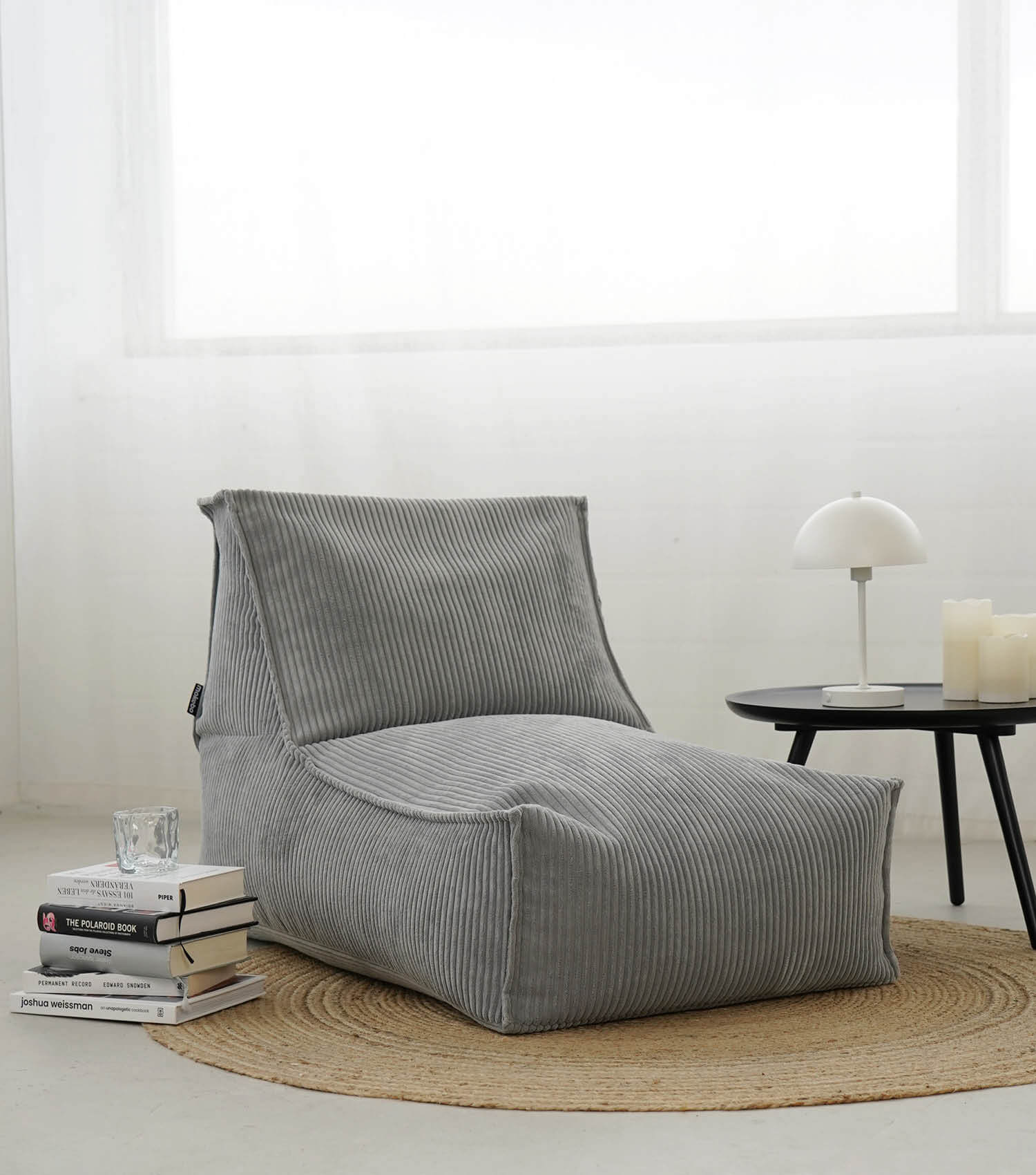Pouf géant XXL + repose-pieds pour enfants et adultes avec remplissage 'Der Gelassene'