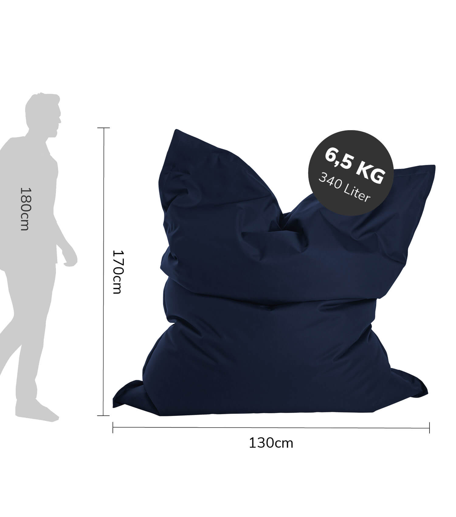 Pouf géant XXL Bean Bag Sitzsack Coussin de sol Relaxliege