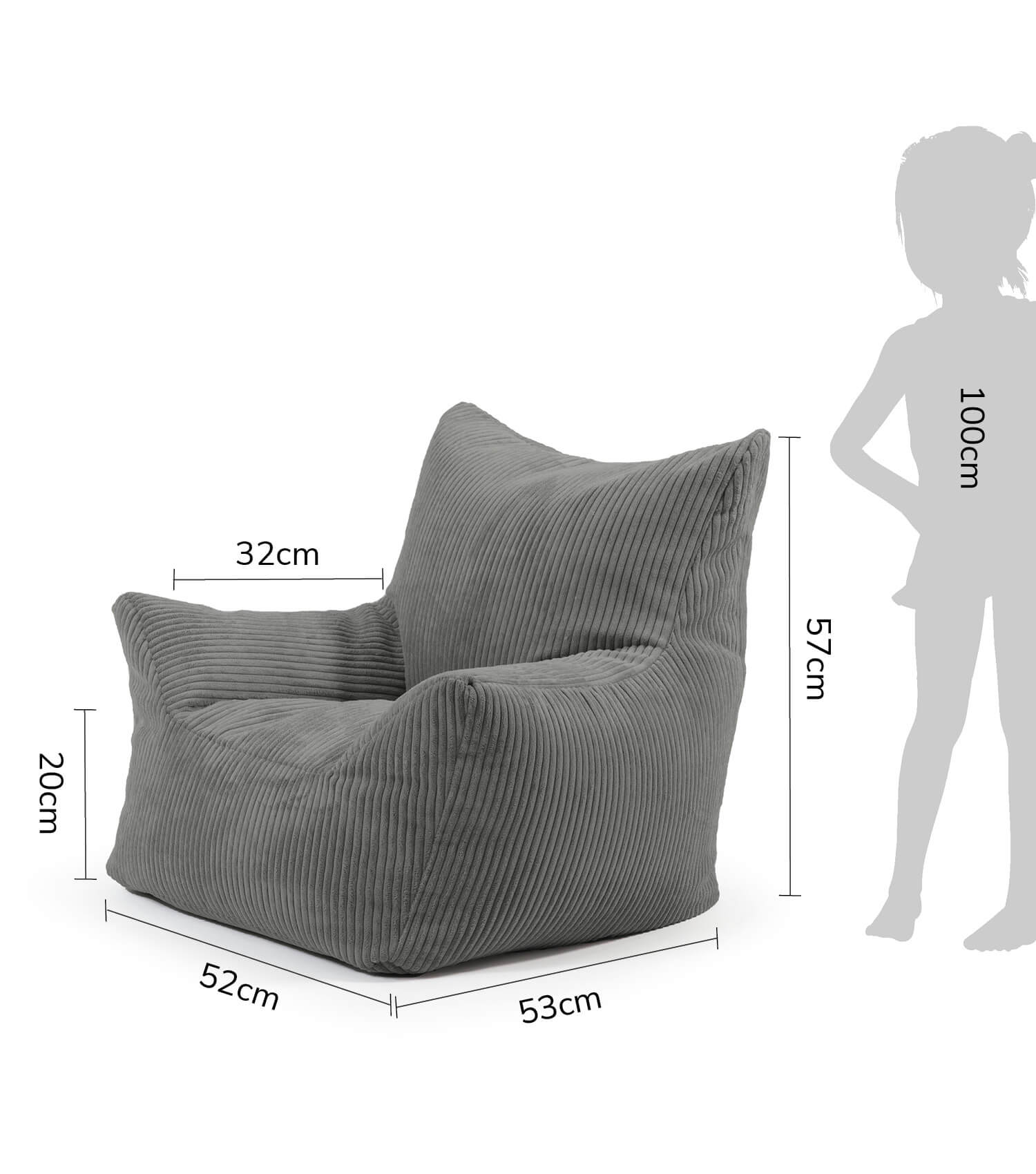 Pouf de sol pour enfant en velours côtelé, fauteuil de lecture confortable pour enfant
