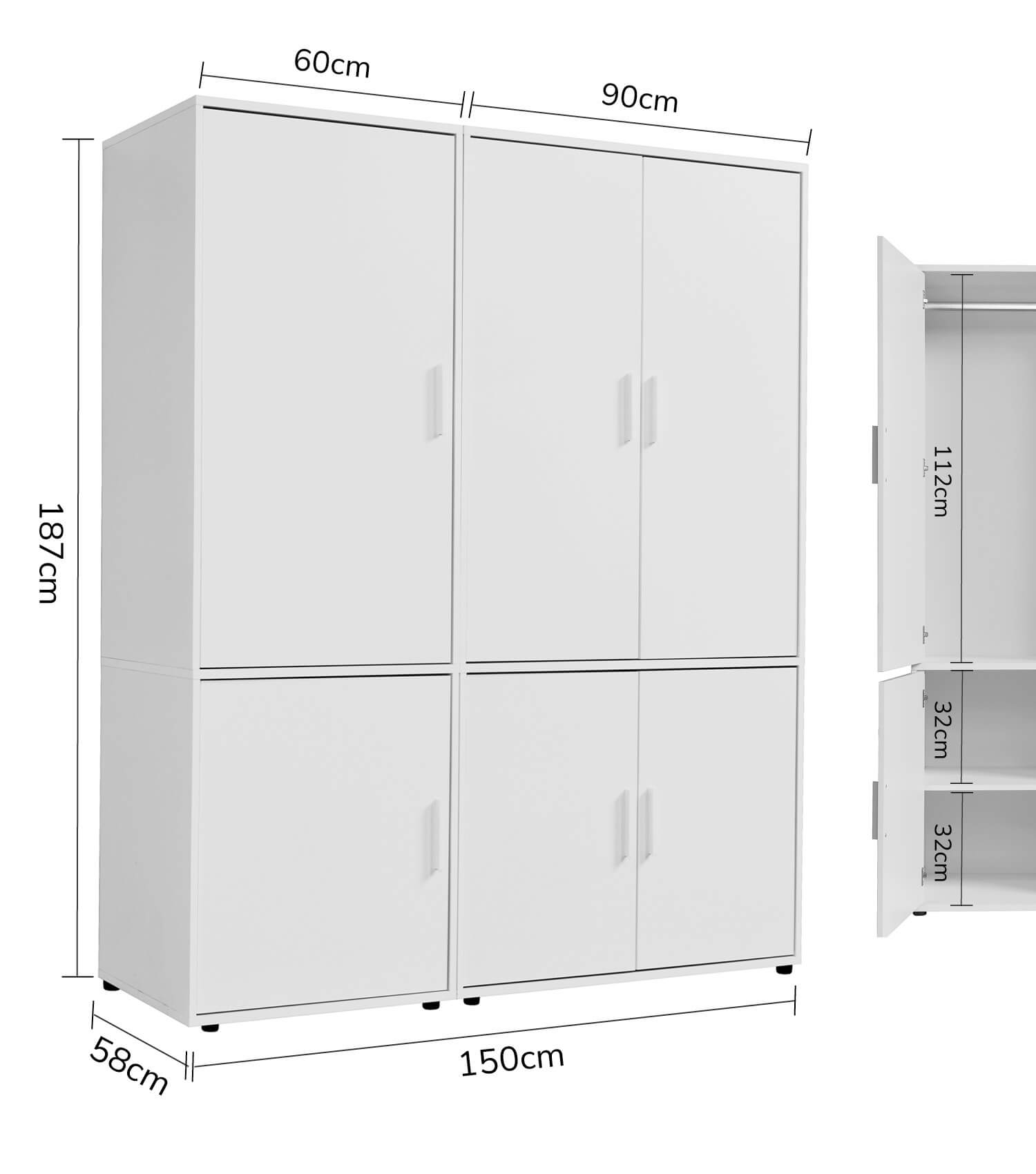 Armoire de chambre à coucher blanc