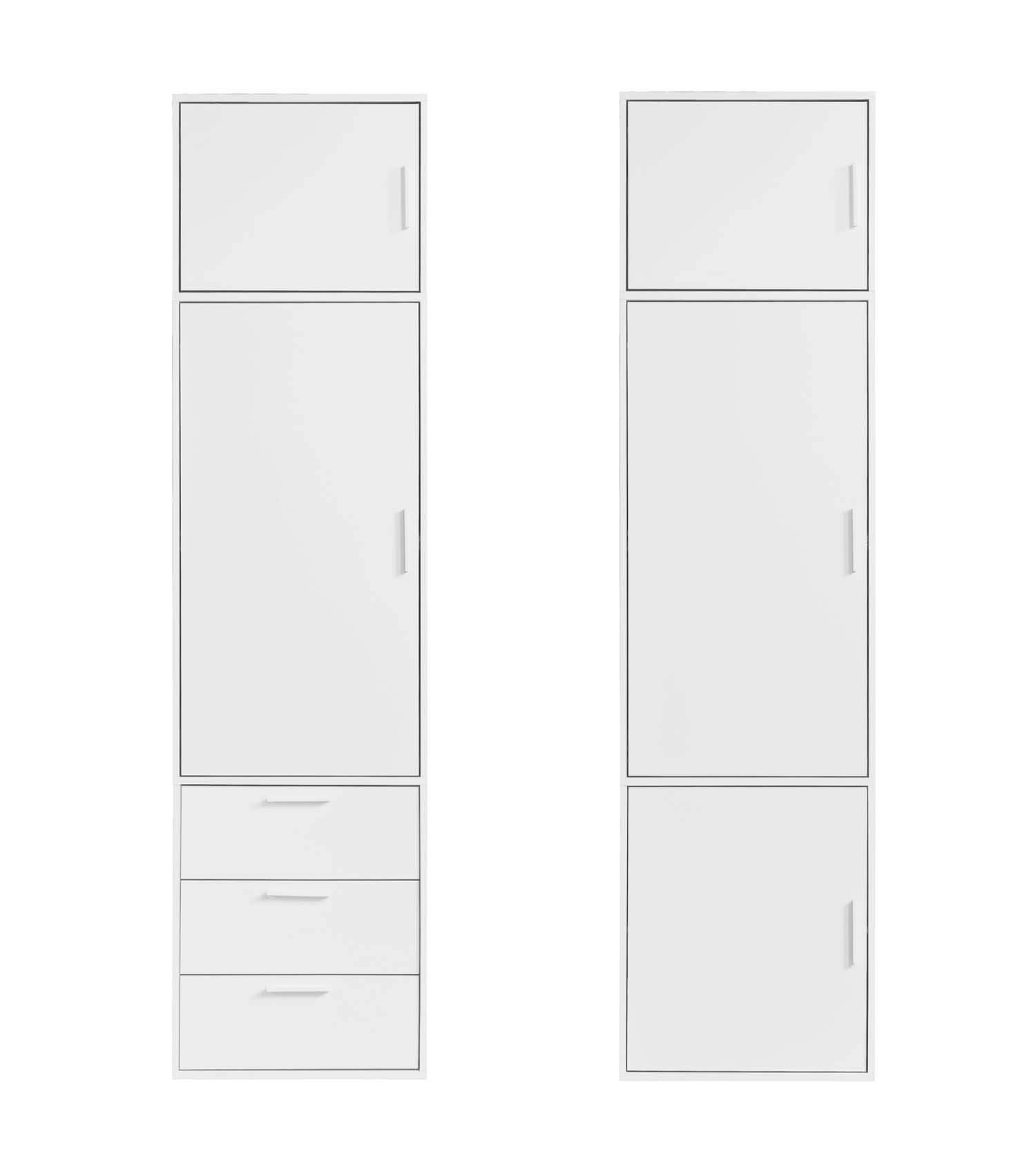 Élément de rangement pour armoire, meuble haut modulable blanc