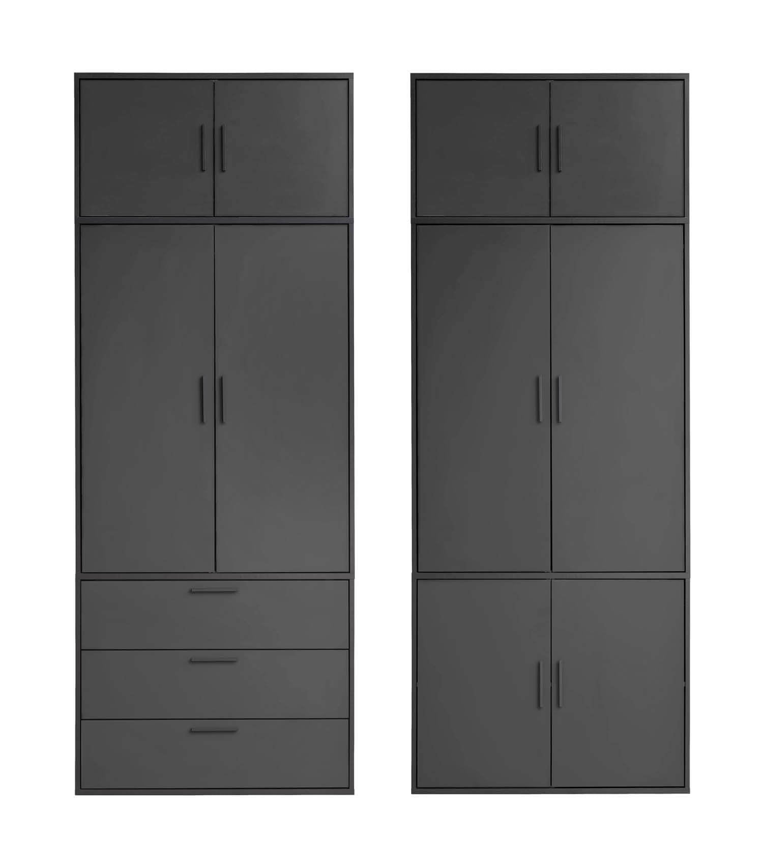 Dessus d'armoire à 2 portes en chêne anthracite - mokebo KSA1.90