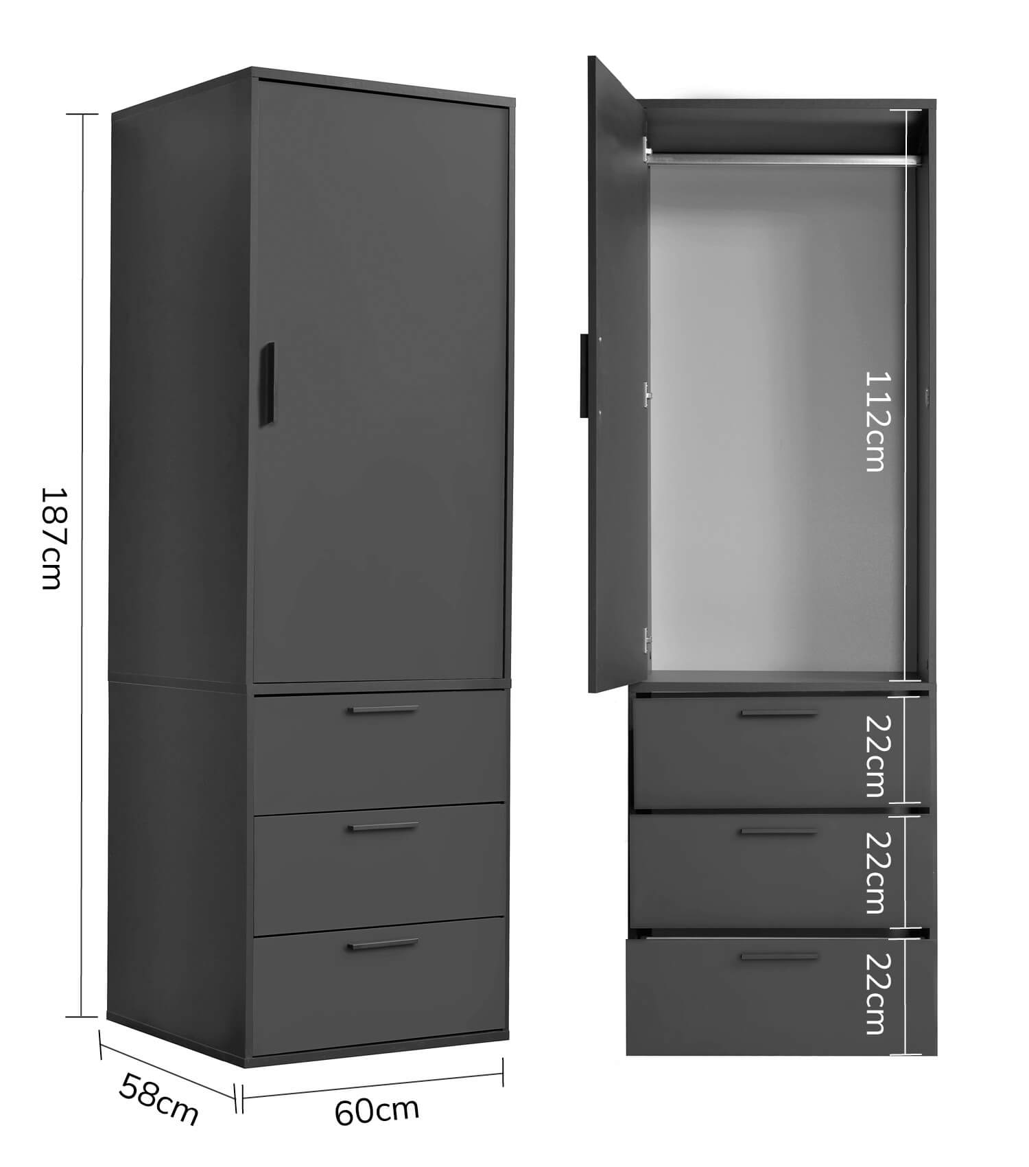 Armoire dressing chambre à coucher couloir