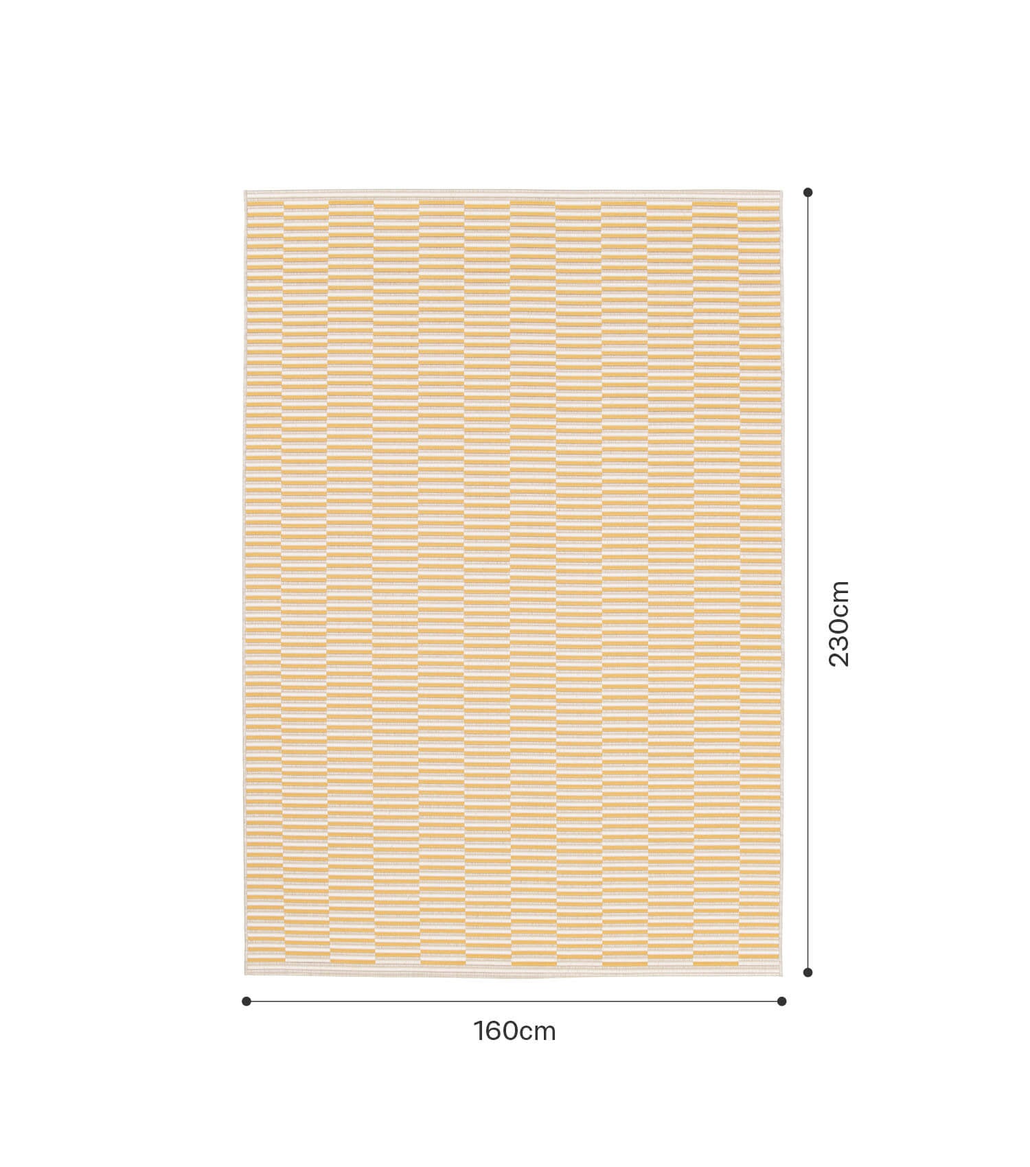 Tapis d'extérieur résistant aux intempéries ou tapis de salon, 160x230 cm, jaune
