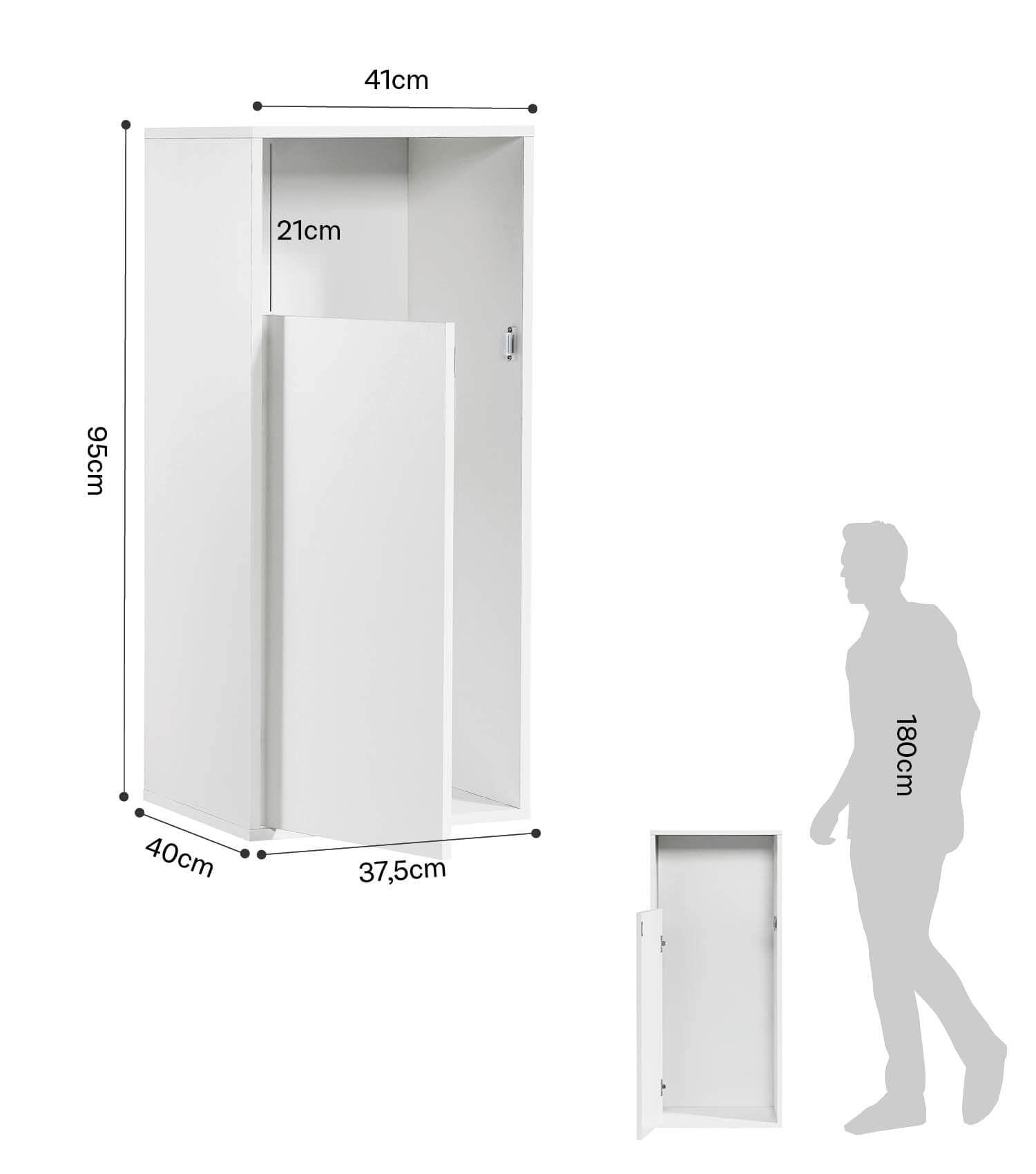 Meuble à linge en bois avec séparateur de linge et panier à linge, sku WS1.1-alpw
