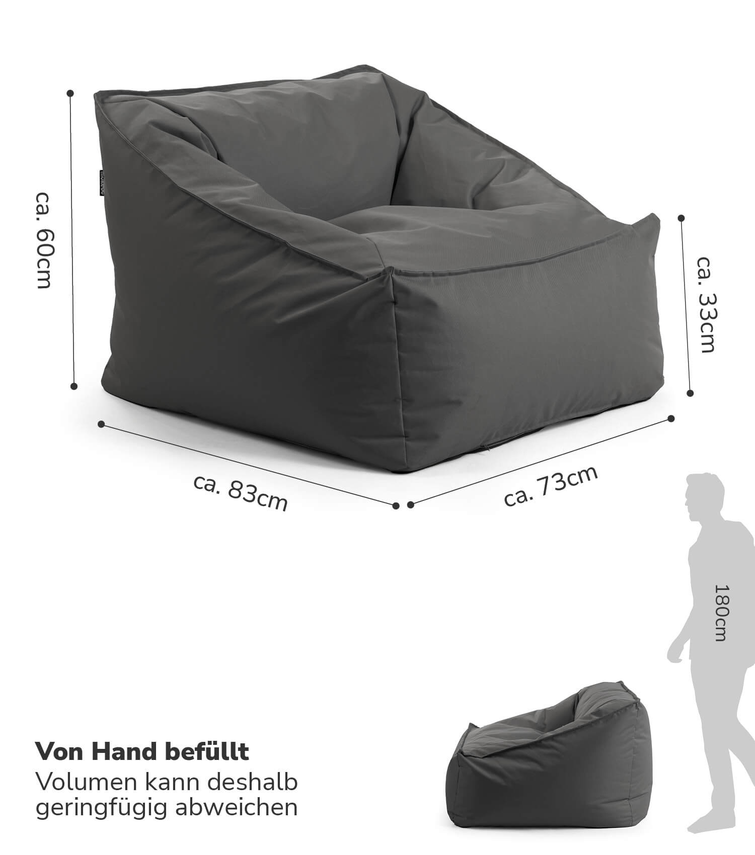 Pouf de sol poire Bean Bag Relax Liege Sitzbag Sitzkissen