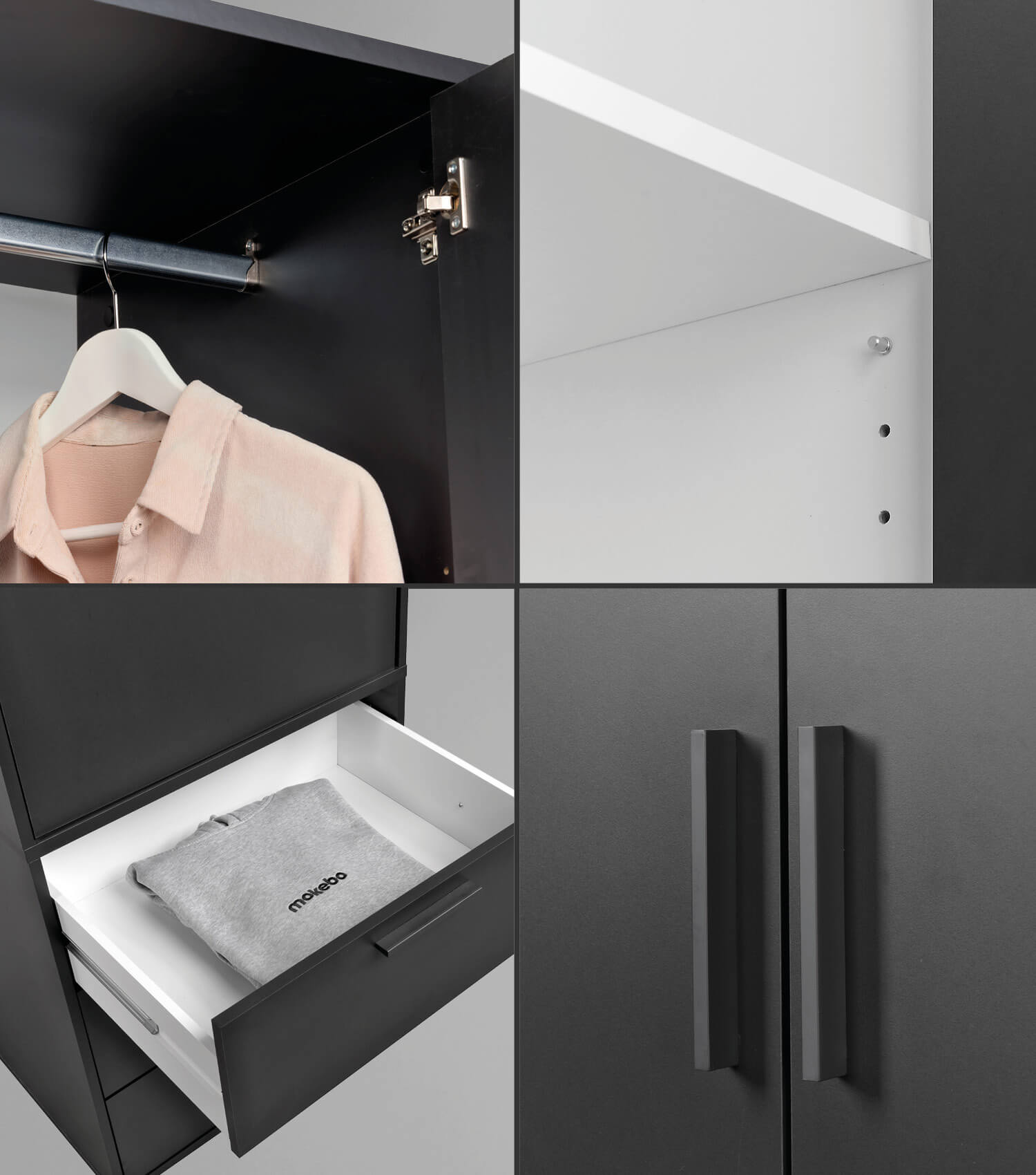 Armoire de rangement pour chambre à coucher, entrée et couloir
