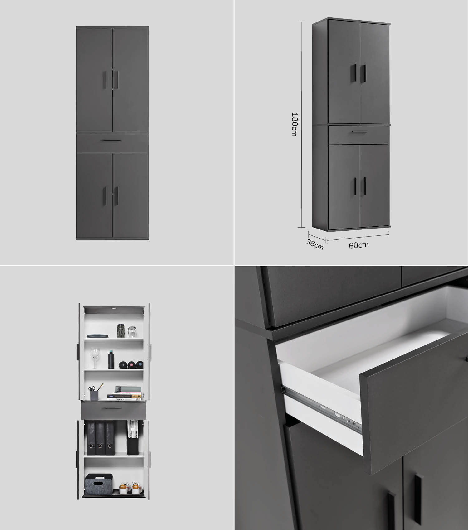 Ensemble d'armoires multiusages, mur d'armoires, armoires de bureau, armoires multiusages