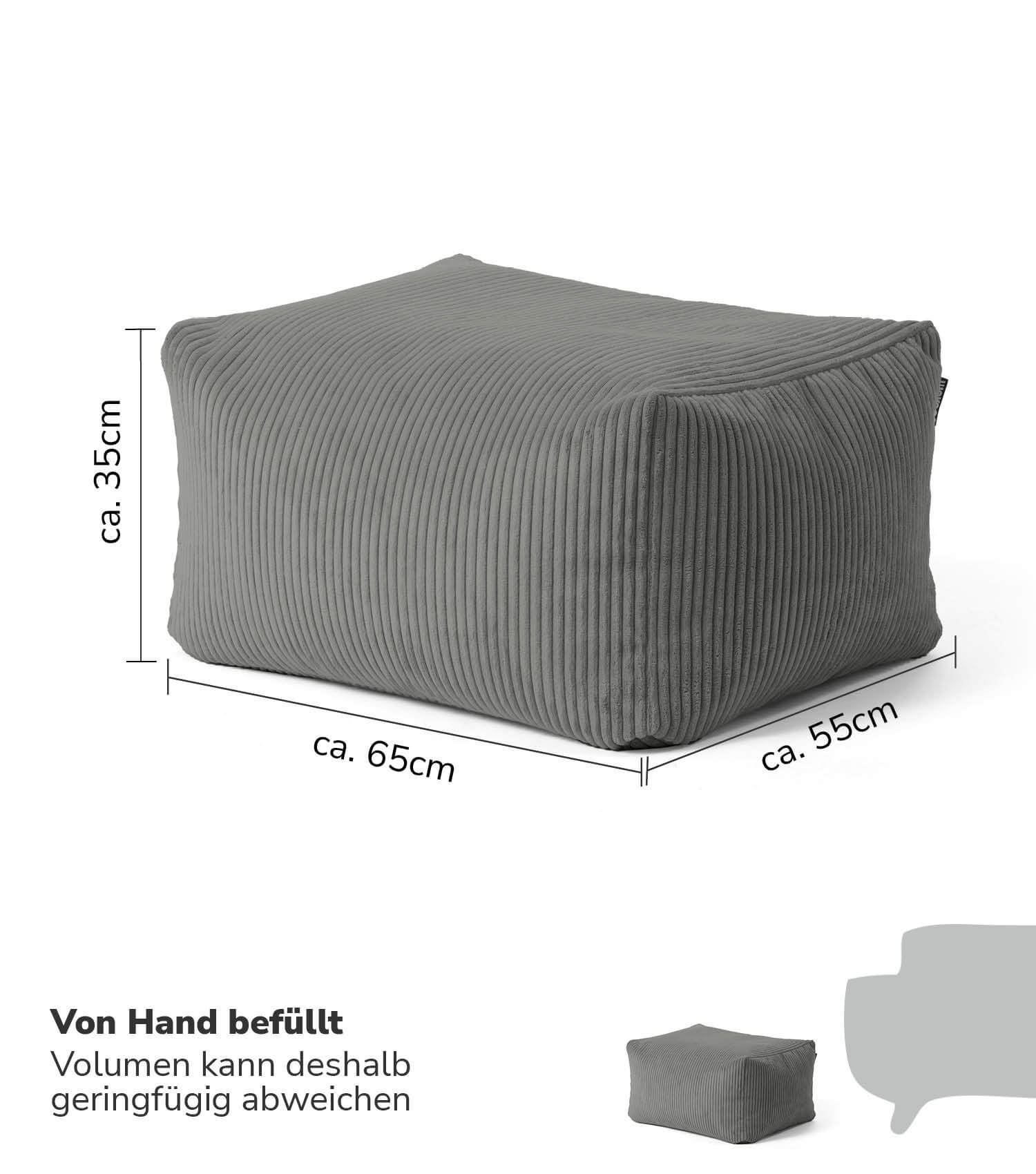 Pouf d'intérieur repose-pieds coussin de sol 'Der Ruhestifter' tabouret carré
