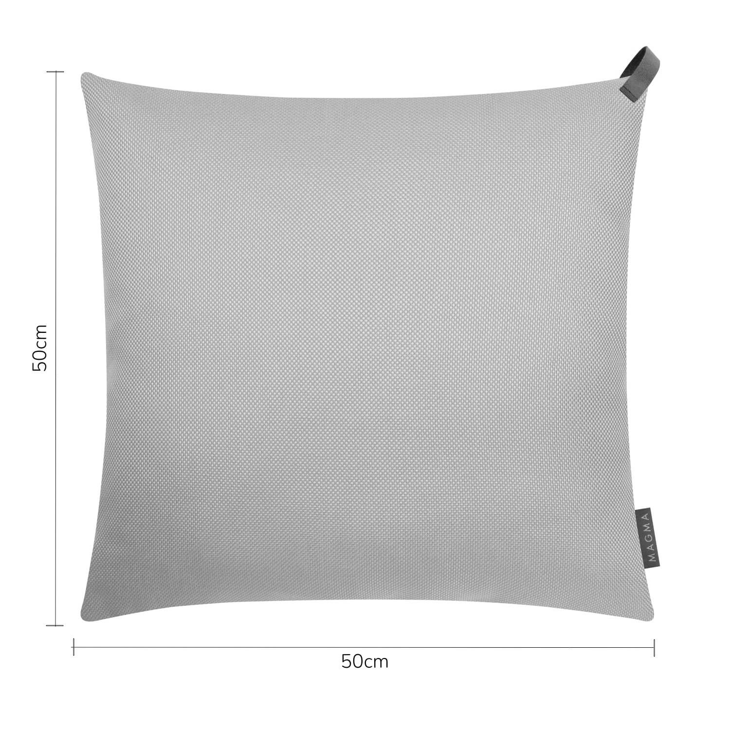 Housse de coussin d'extérieur ‘Das Sonnenplätzchen’ avec boucle en cuir 50x50