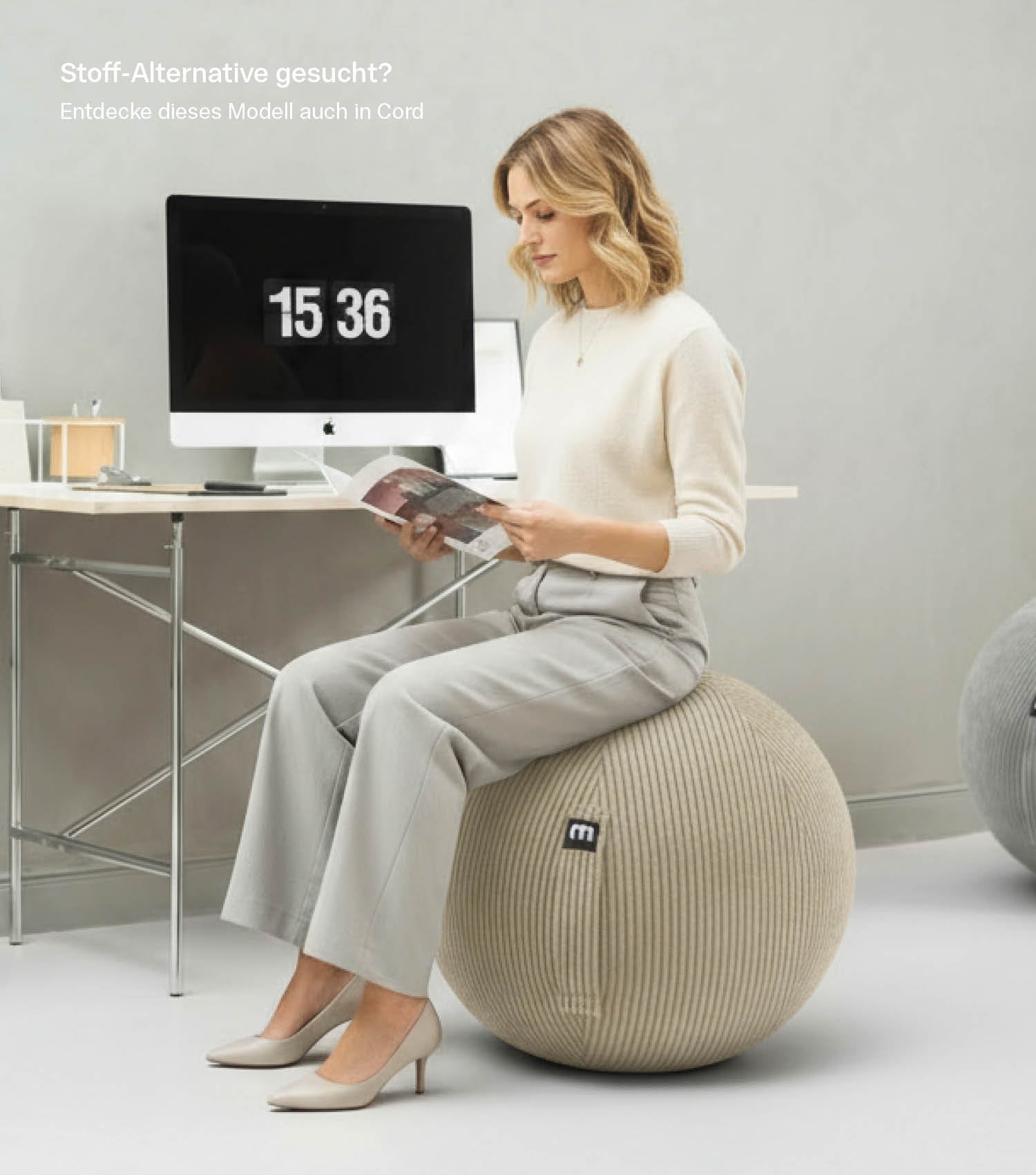 Ballon de siège en tissu, ergonomique pour le bureau, ballon de gymnrastique, ballon Pezzi, chaise de bureau