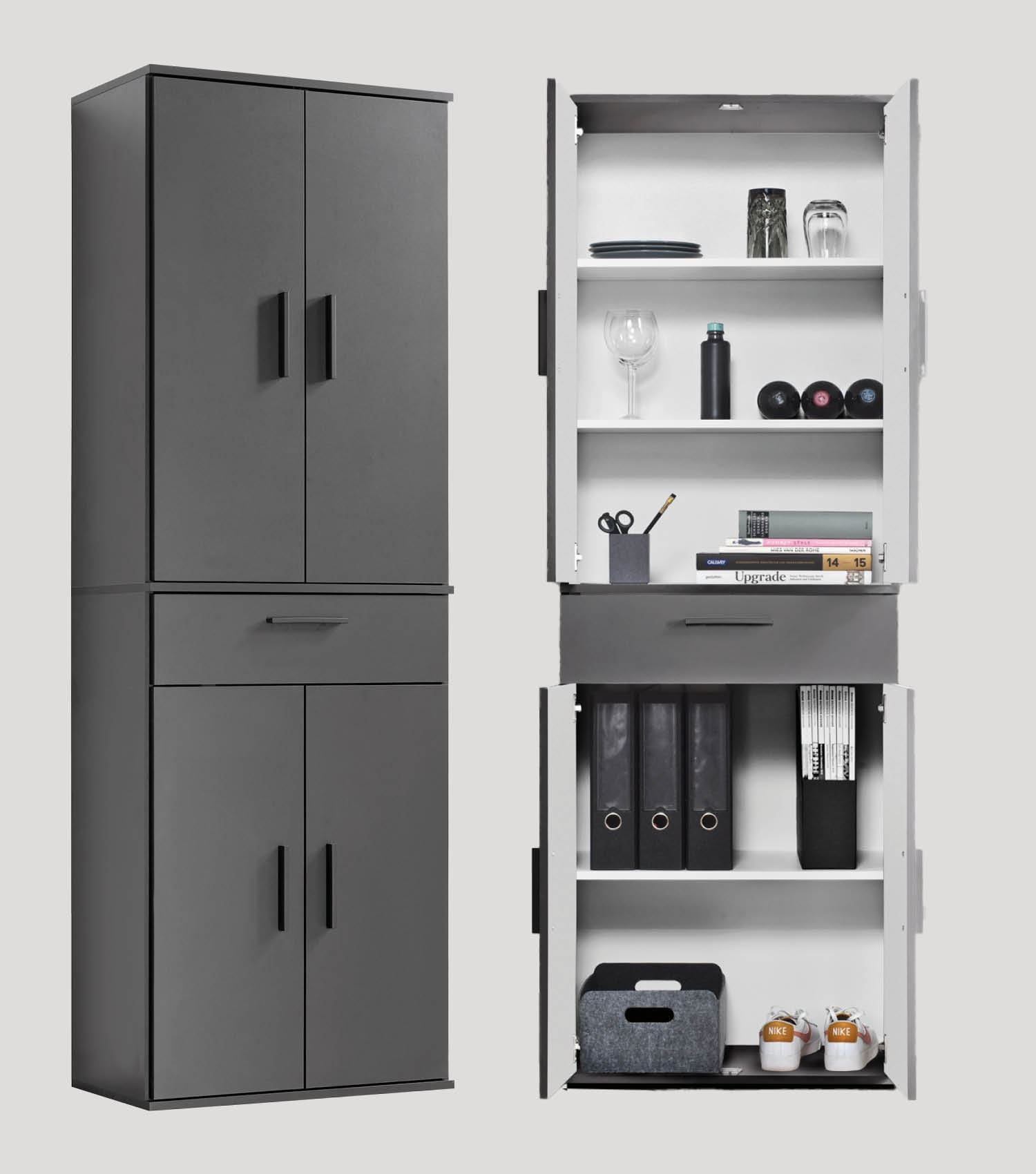 Mehrzweckschrank + Schubladen 'Der Praktische' Aktenschrank Schuhschrank#sku_MS4.1ant-ms