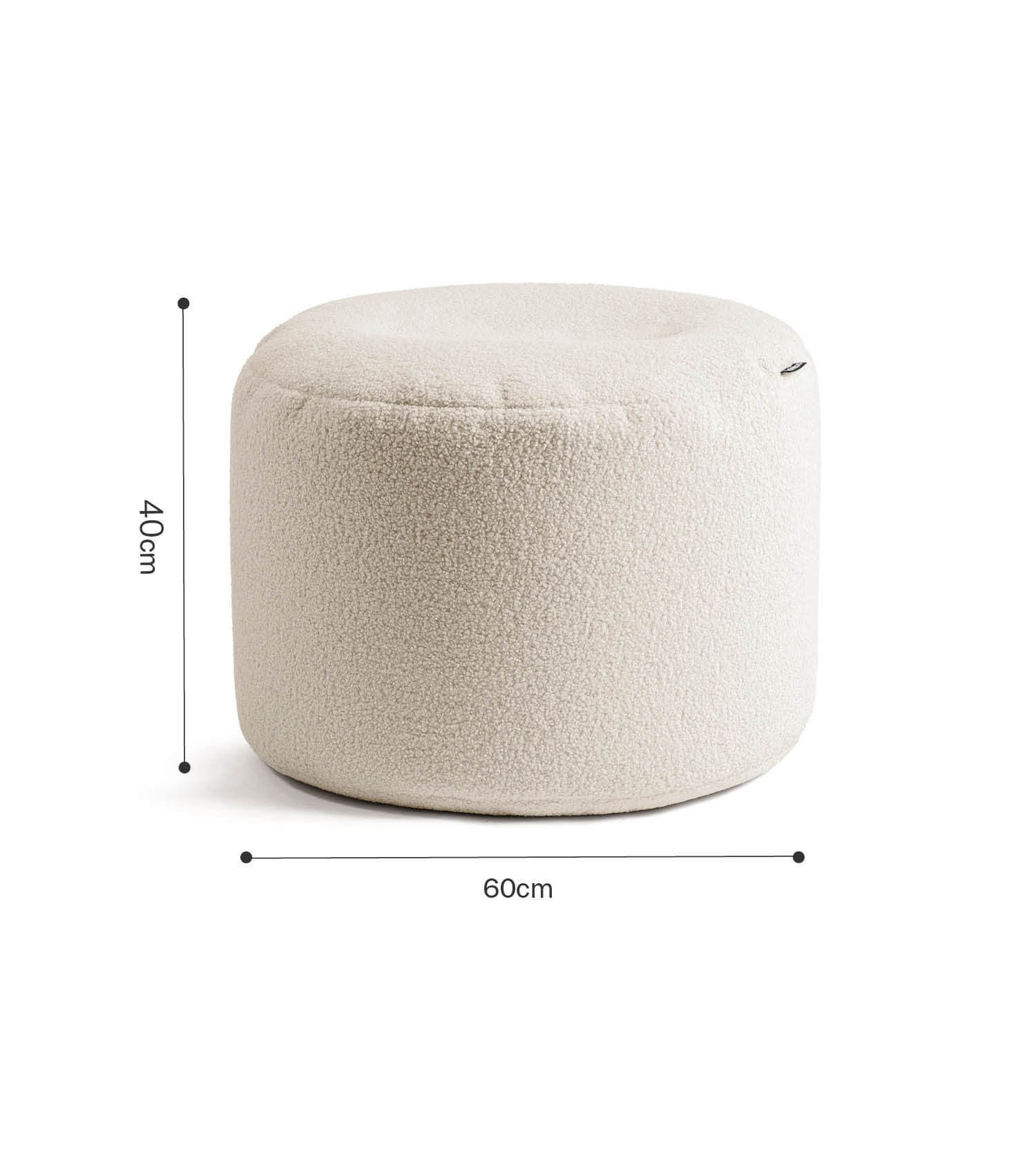 mokebo® 'Mochi' Bouclé poef hocker voetenbankje bijzettafel