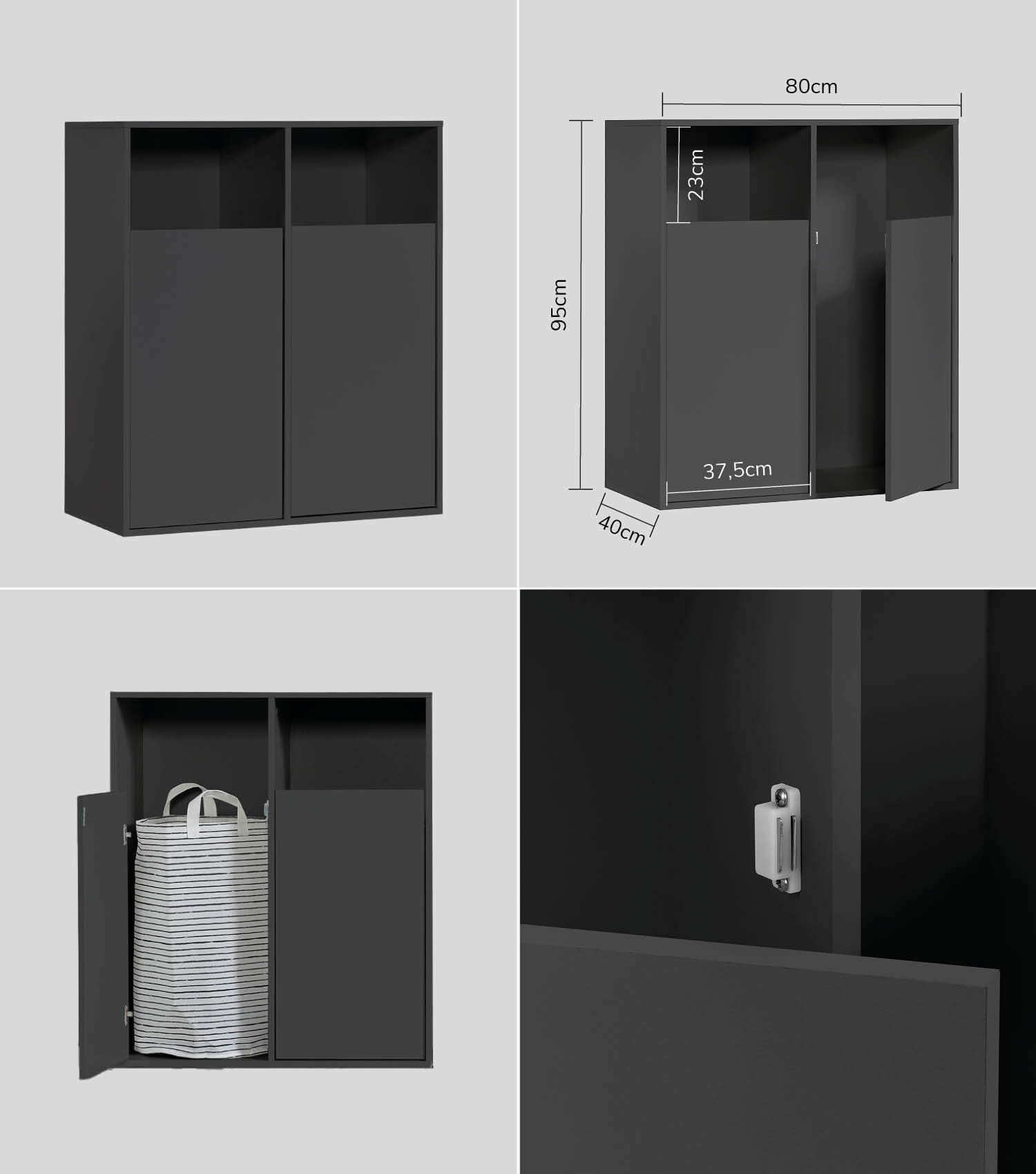 Ensemble d'armoires polyvalentes, paroi de rangement, armoires de bureau, armoires polyvalentes