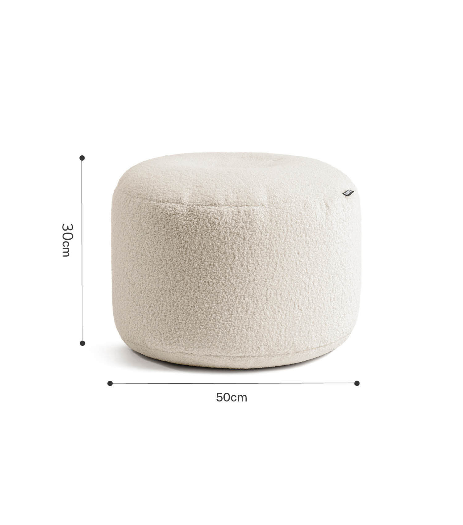 mokebo® 'Mochi' Bouclé poef hocker voetenbankje bijzettafel