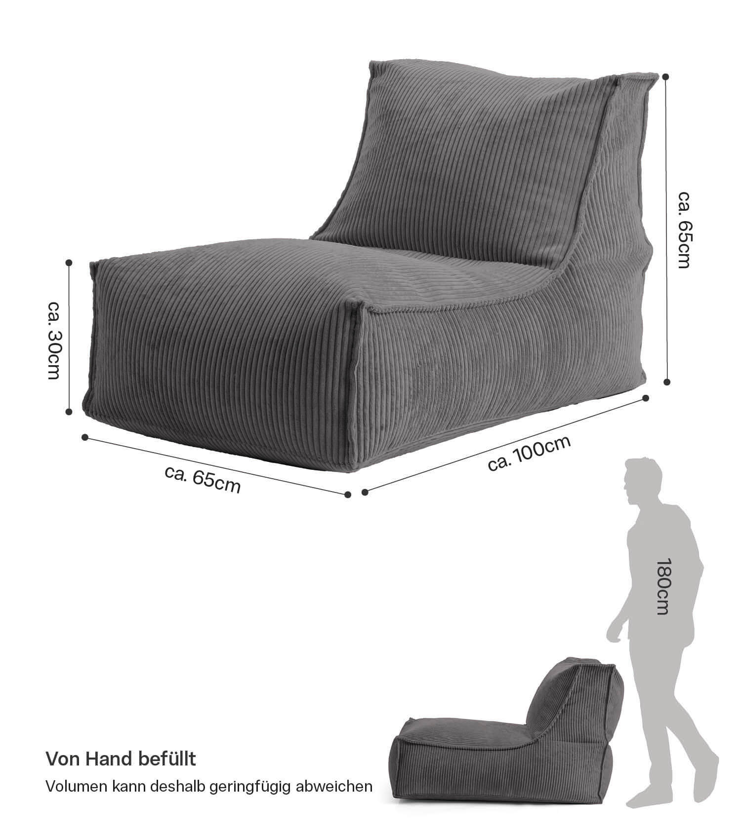 Sitzsack XXL + Pouf für Kinder & Erwachsene mit Füllung 'Der Gelassene'