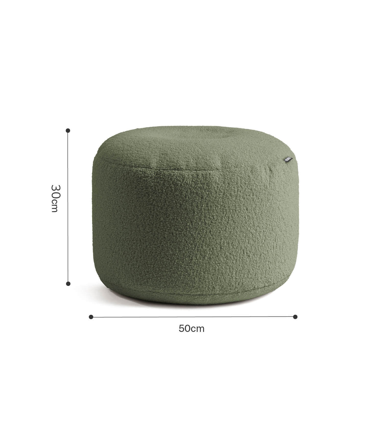mokebo® 'Mochi' Bouclé poef hocker voetenbankje bijzettafel