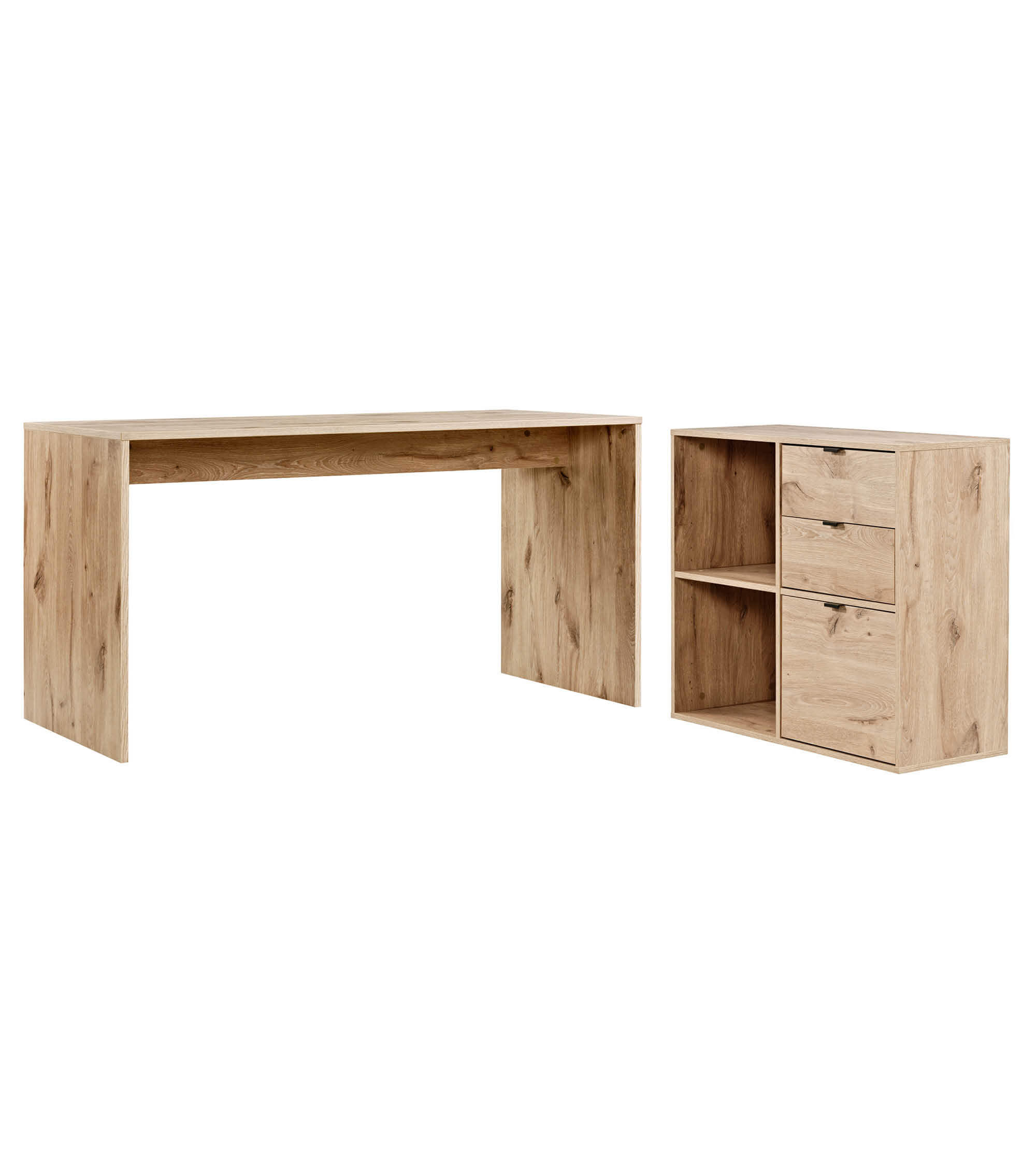 Bureau d'angle avec plateau en bois, design moderne mokebo