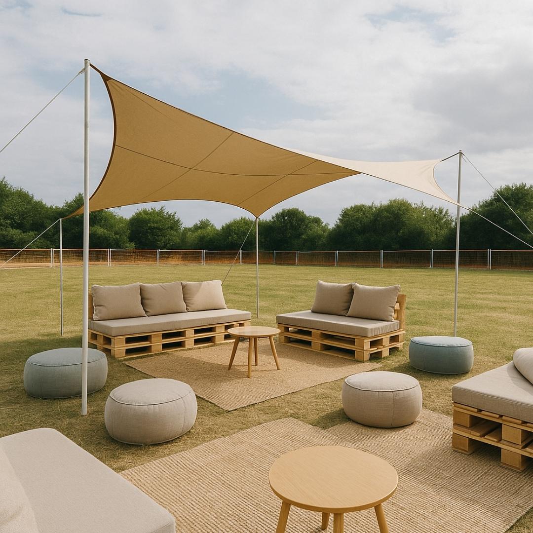 Festival event, poufs d'extérieur lounge
