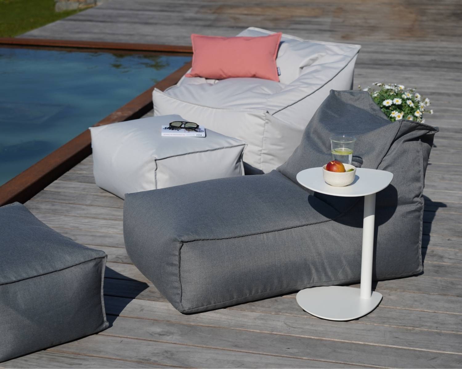 Poufs et sacs de siège extérieurs 'Der Sunnyboy' + 'Der Sundowner'
