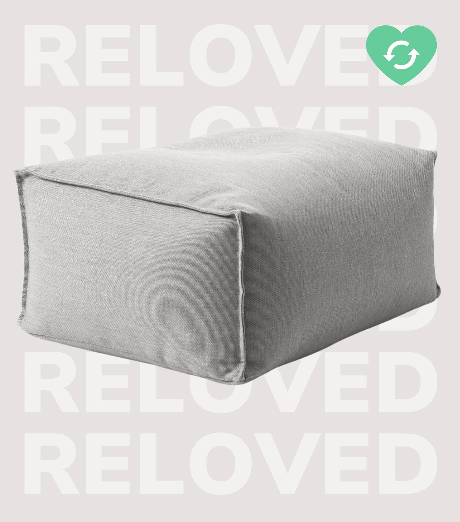 Pouf d'extérieur gris clair carré repose-pieds 'Der Ruhepouf' coussin de sol