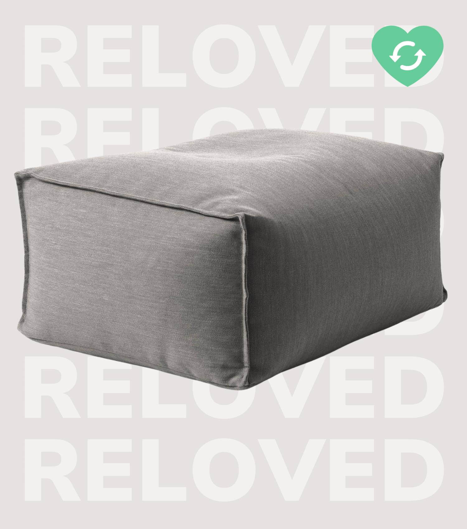 Pouf d'extérieur repose-pieds carré 'Der Ruhepouf' coussin de sol gris