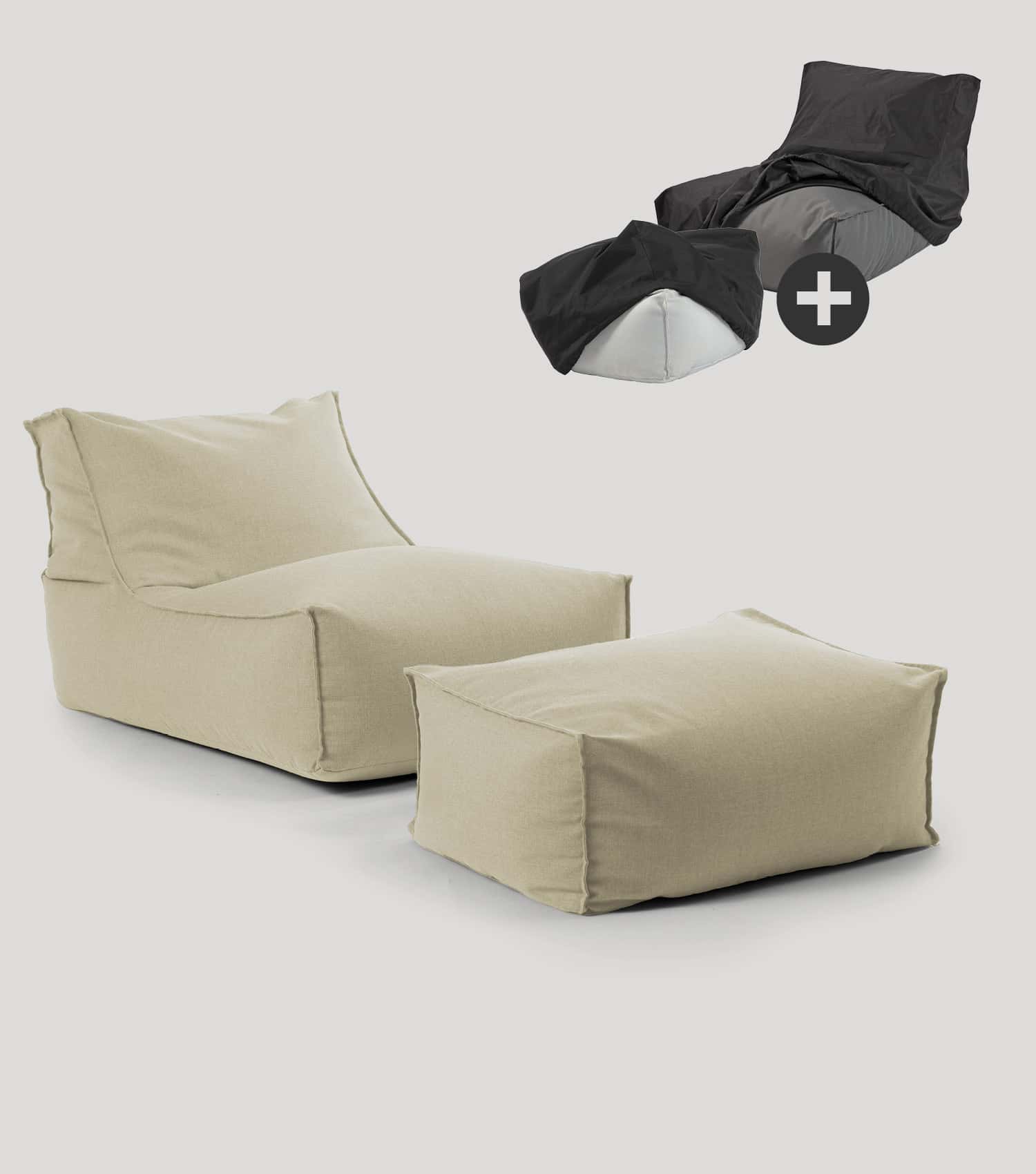 Pouf de sol beige sable - Sitzbag relaxation Bean Bag