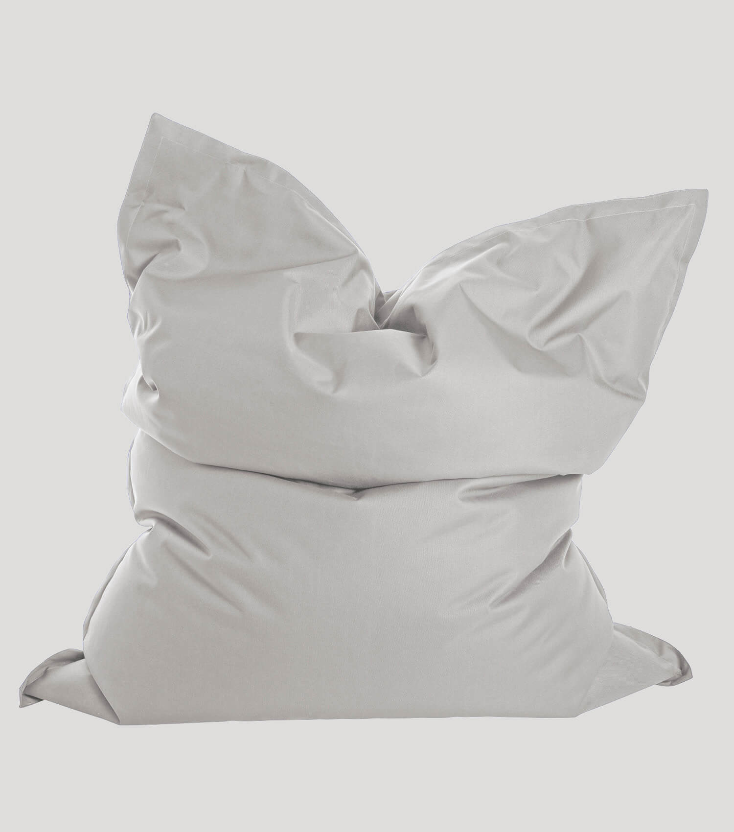 Pouf géant XXL gris, grand fauteuil poire allongé, coussin de relaxation au sol