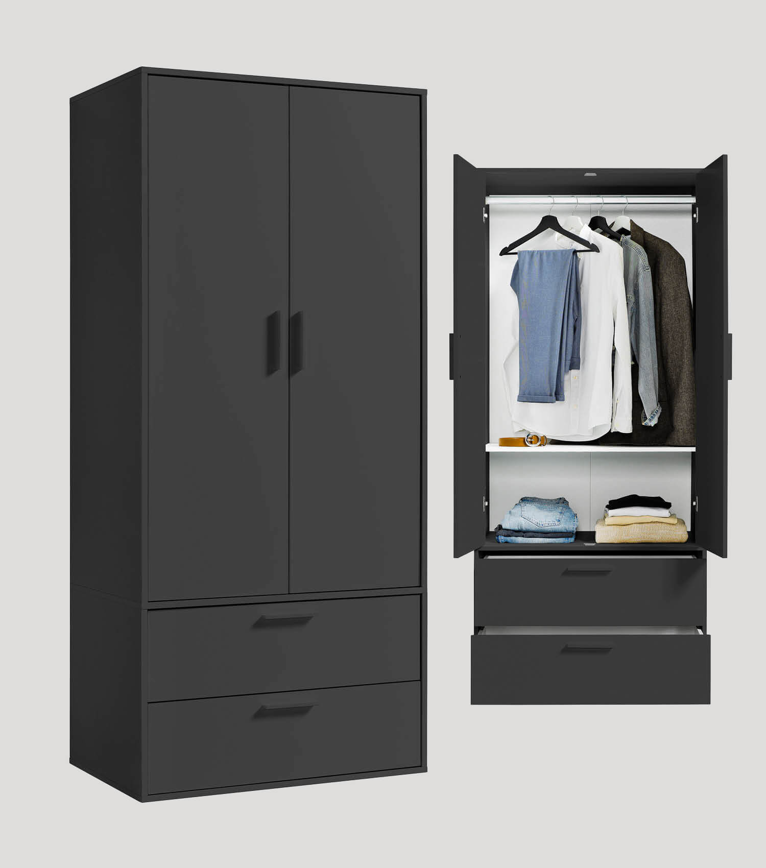 Armoire enfant pour chambre à coucher, rangement vêtements 