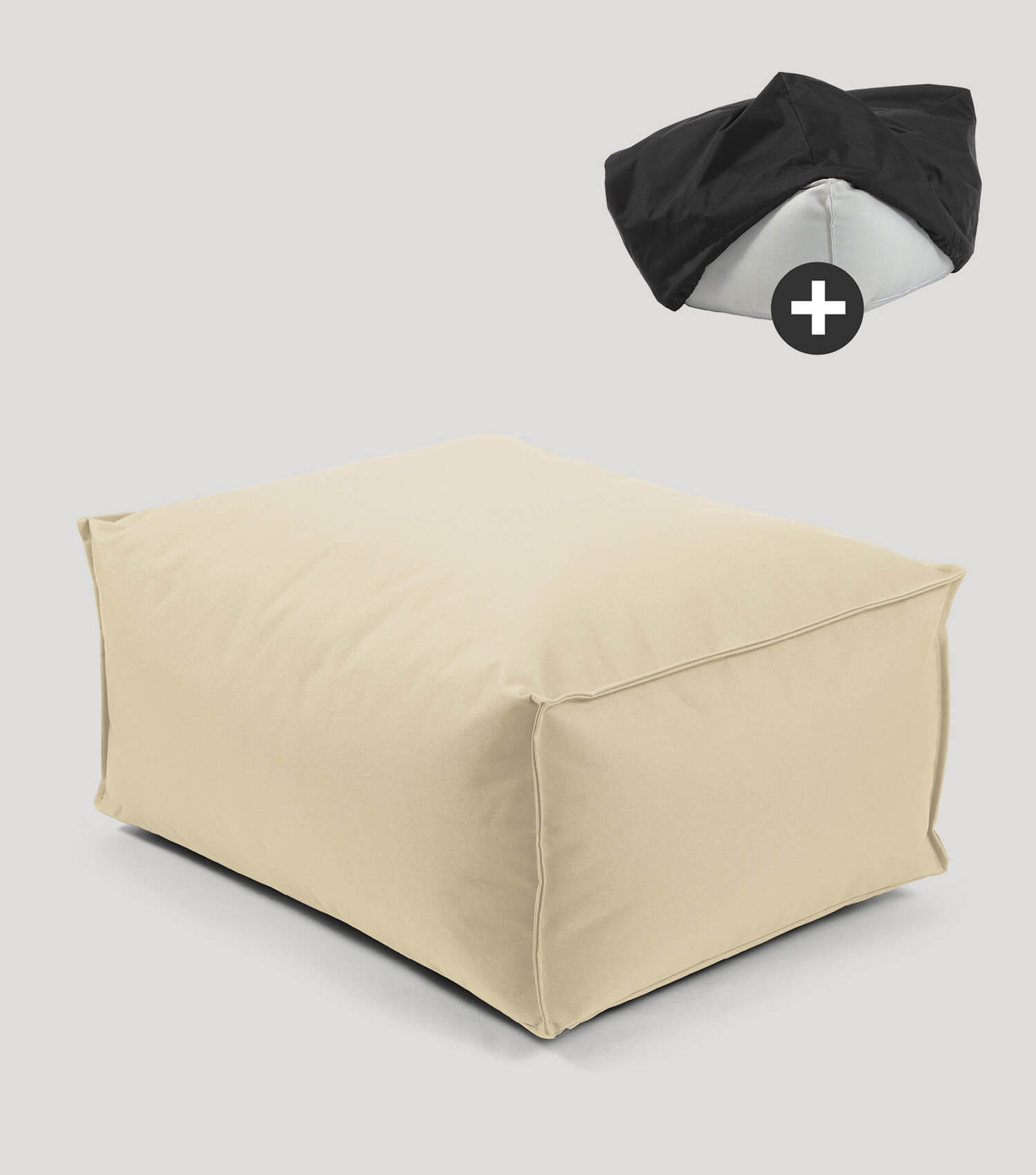 Pouf d'extérieur carré repose-pieds coussin de sol 'Der Ruhepouf' tabouret bas