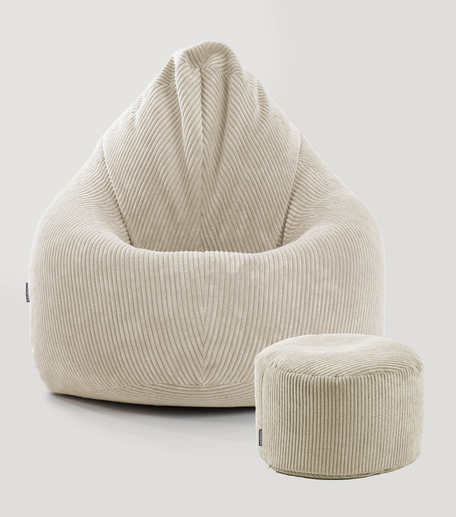 Pouf poire en velours côtelé, coussin de sol Bean Bag mokebo