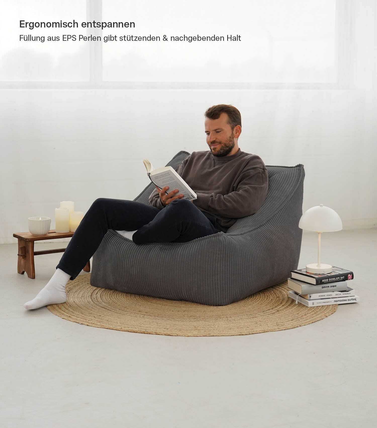 Cord Sessel Lesesessel XXL Sitzsack Sitzsack Cord Bean Bag Armlehnen#sku_BB8.1Poso-007ant#sku_BB8.2Poso-007ant