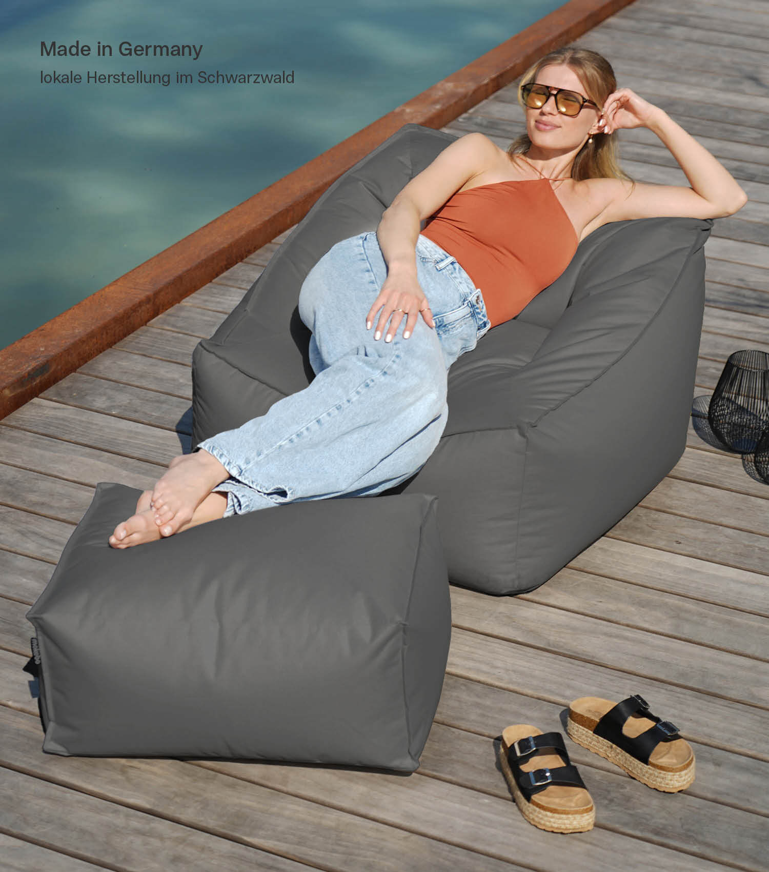 Pouf de sol Sitzbag Relaxliege Bean Bag Liege Sitzkissen
