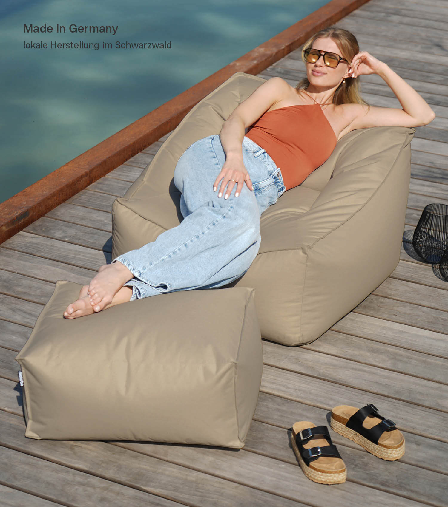Pouf de sol rembourré Bean Bag, siège relaxant mokebo