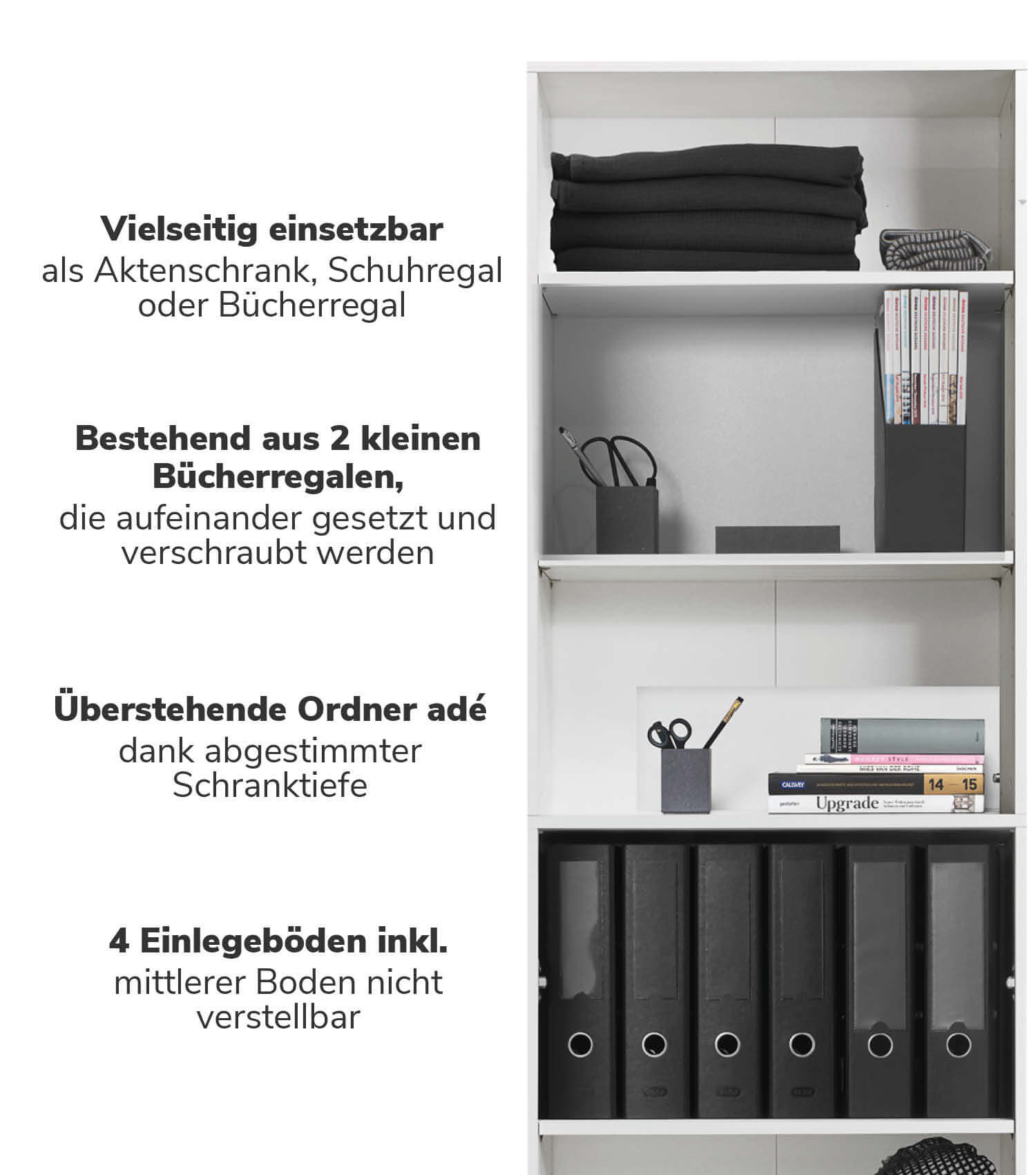 Haut rangement en bois ‘Der Bücherwurm’ étagère murale chaussures et dossiers