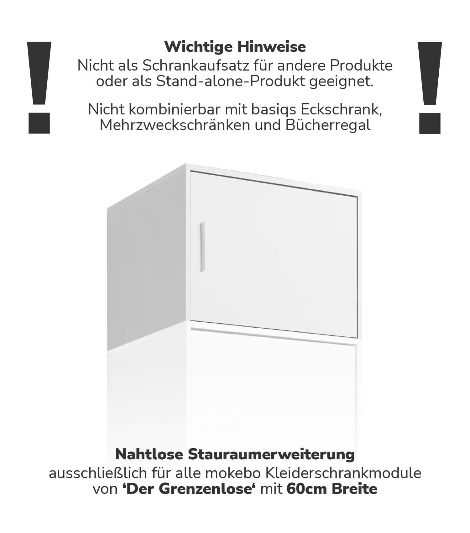 Élément de rangement pour armoire, meuble haut modulable blanc