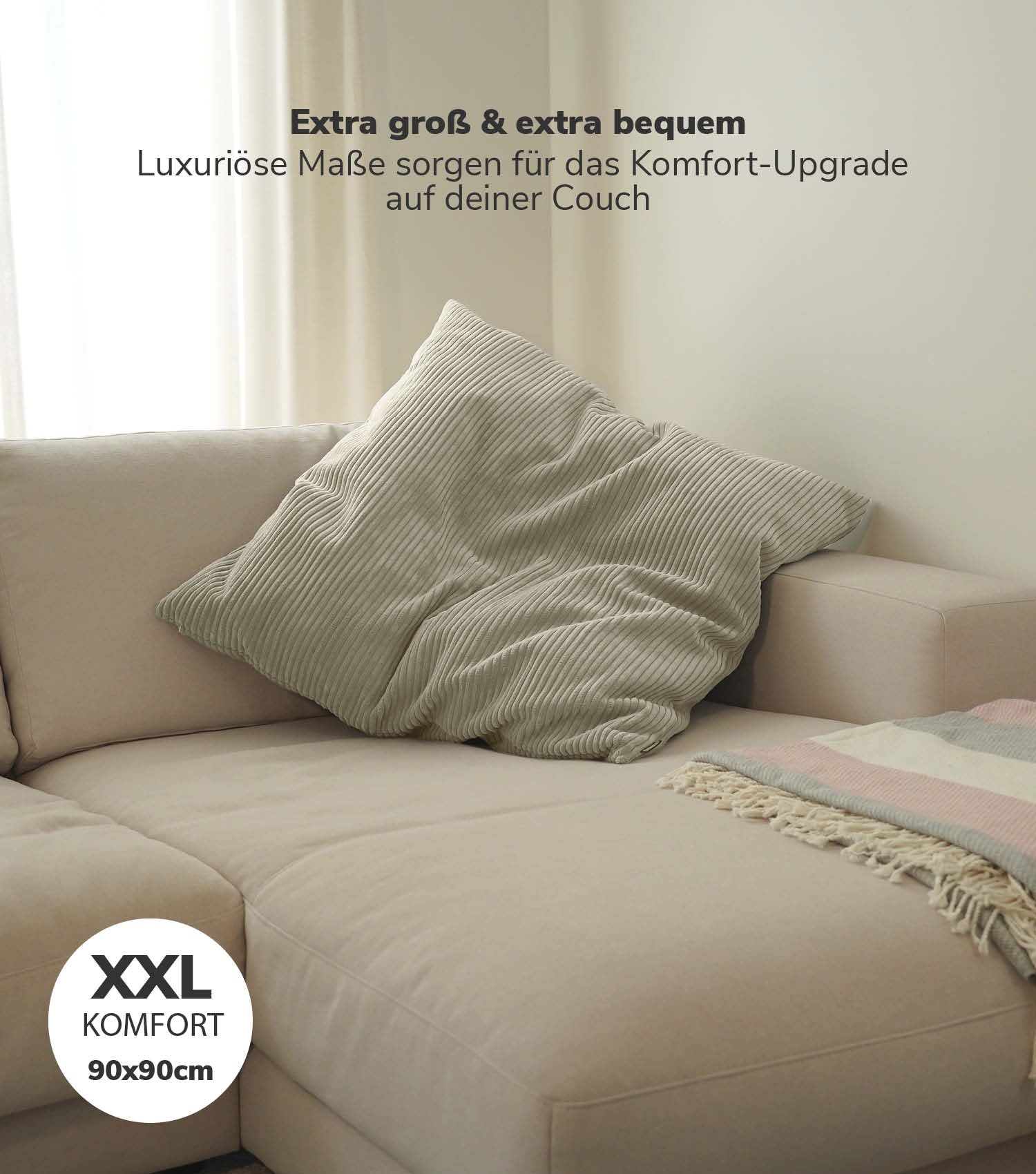 Coussin géant XXL pour canapé, dossier ou lit