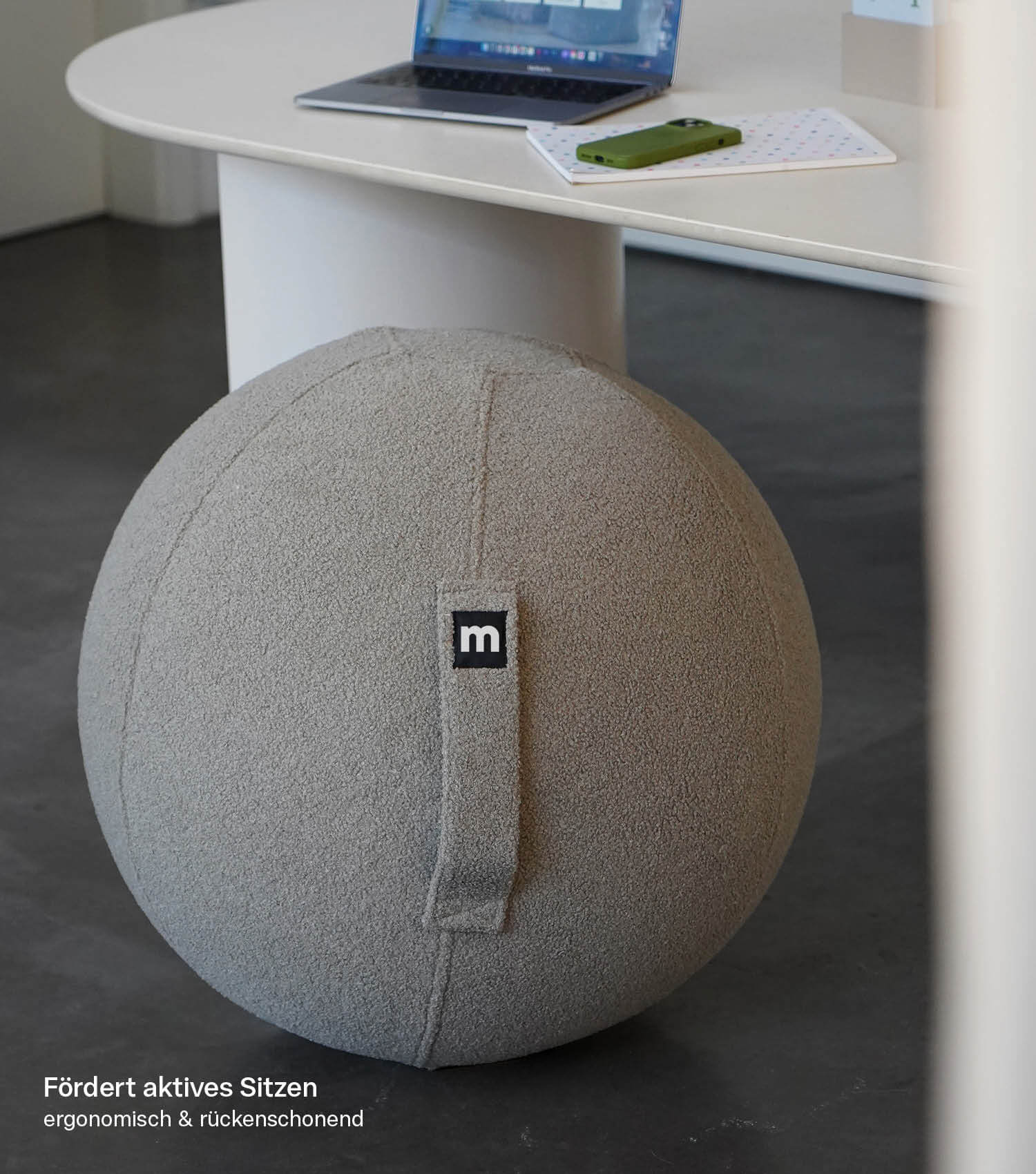 Ballon de siège en tissu ergonomique pour le bureau, ballon de gym Pezziball#sku_SBL1Felis-076sand