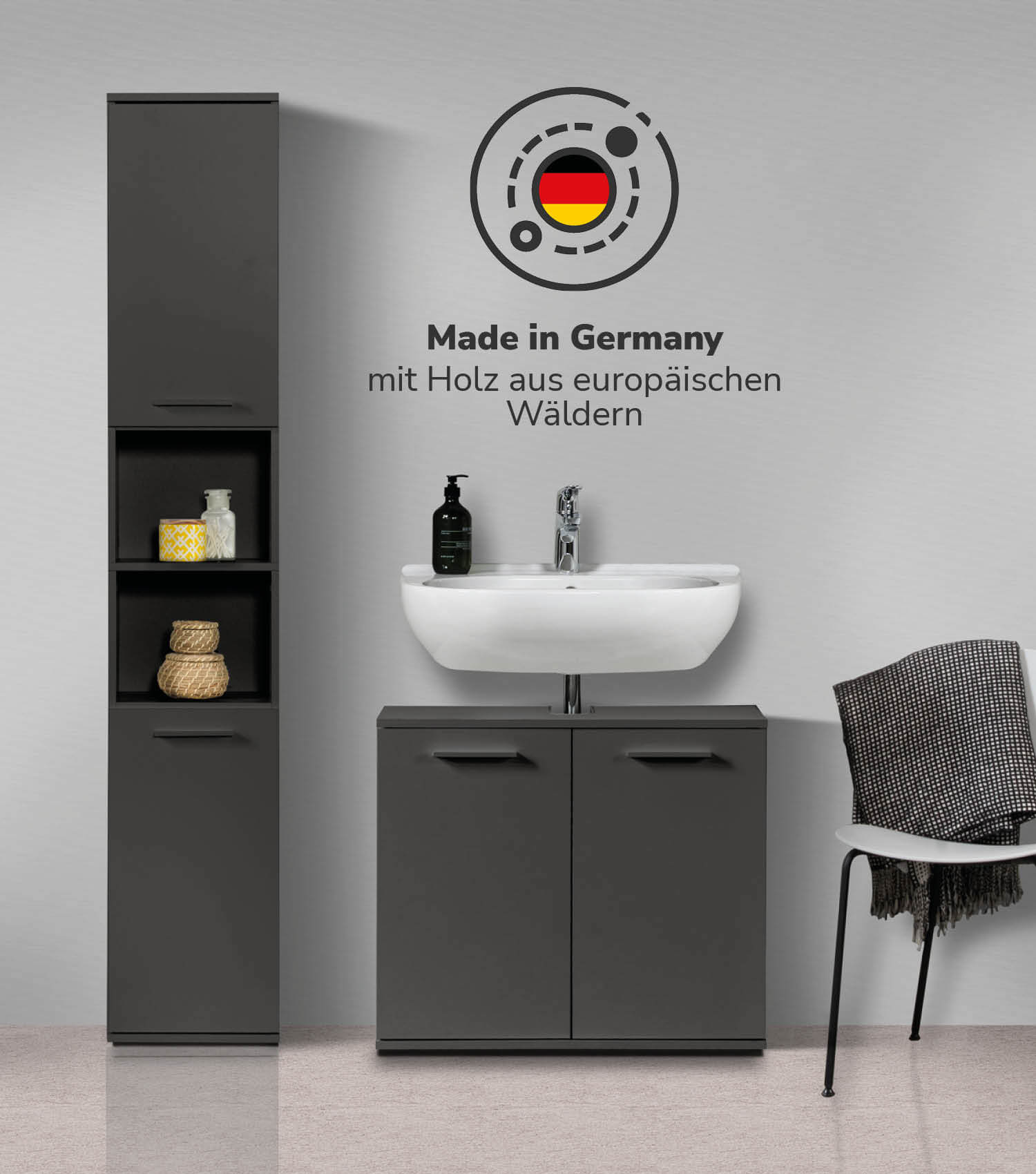 Ensemble de meubles de salle de bain comprenant armoires de salle de bain