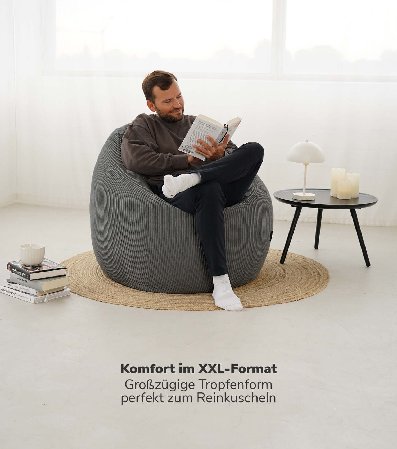 Pouf poire en velours côtelé, coussin de sol, pouf enfant