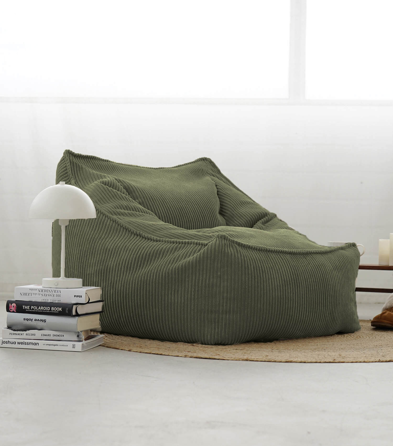 RELOVED Pouf fauteuil en velours côtelé 'Der Lümmel'