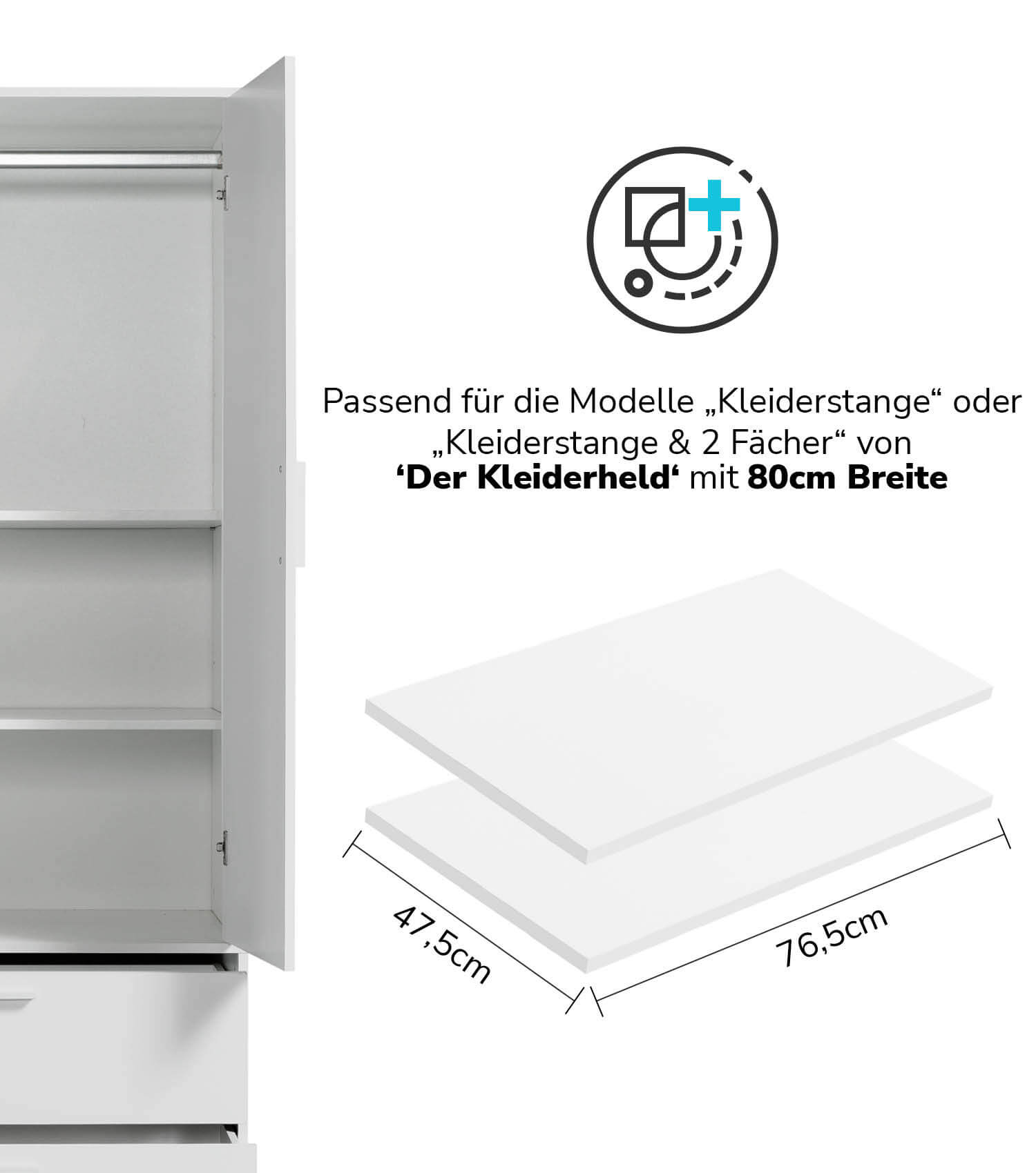 Étagères intérieures pour armoire de rangement, tablettes de placard - armoire dressing