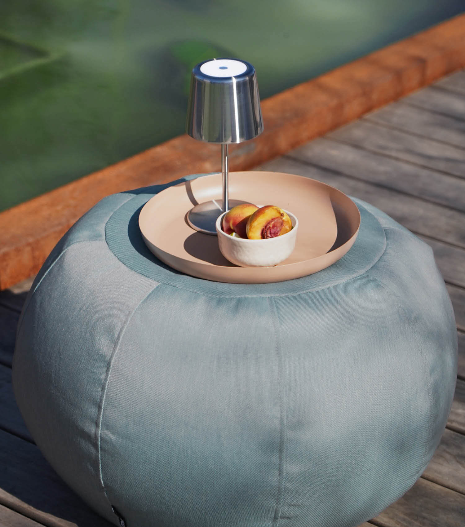 Pouf de jardin extérieur, tabouret de jardin, mobilier de jardin, repose-pieds#sku_PF6Talea-025hbla#sku_PF6Talea-025hbla+SH1
